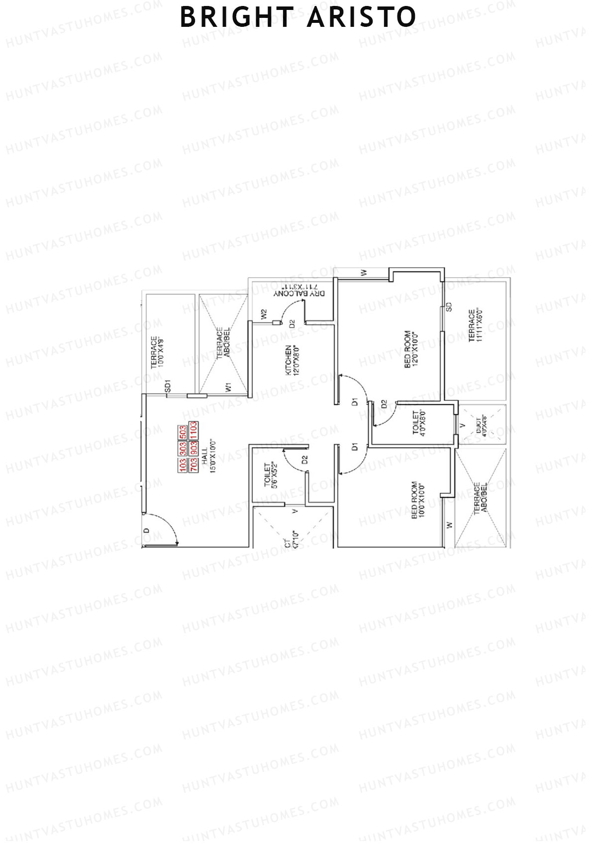 Bright Aristo Wing C Unit 3 Floor Plan