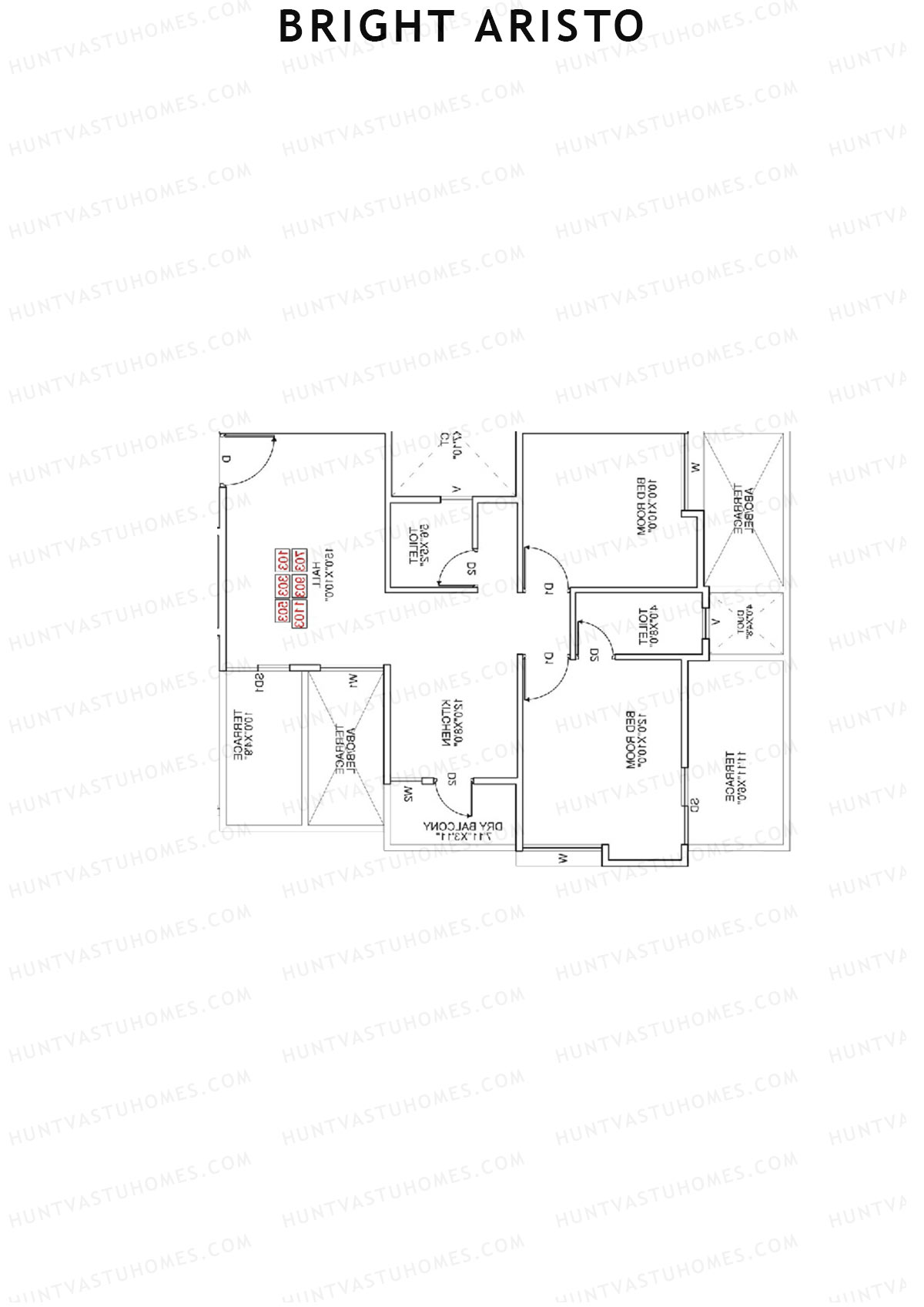 Bright Aristo Wing C Unit 4 Floor Plan