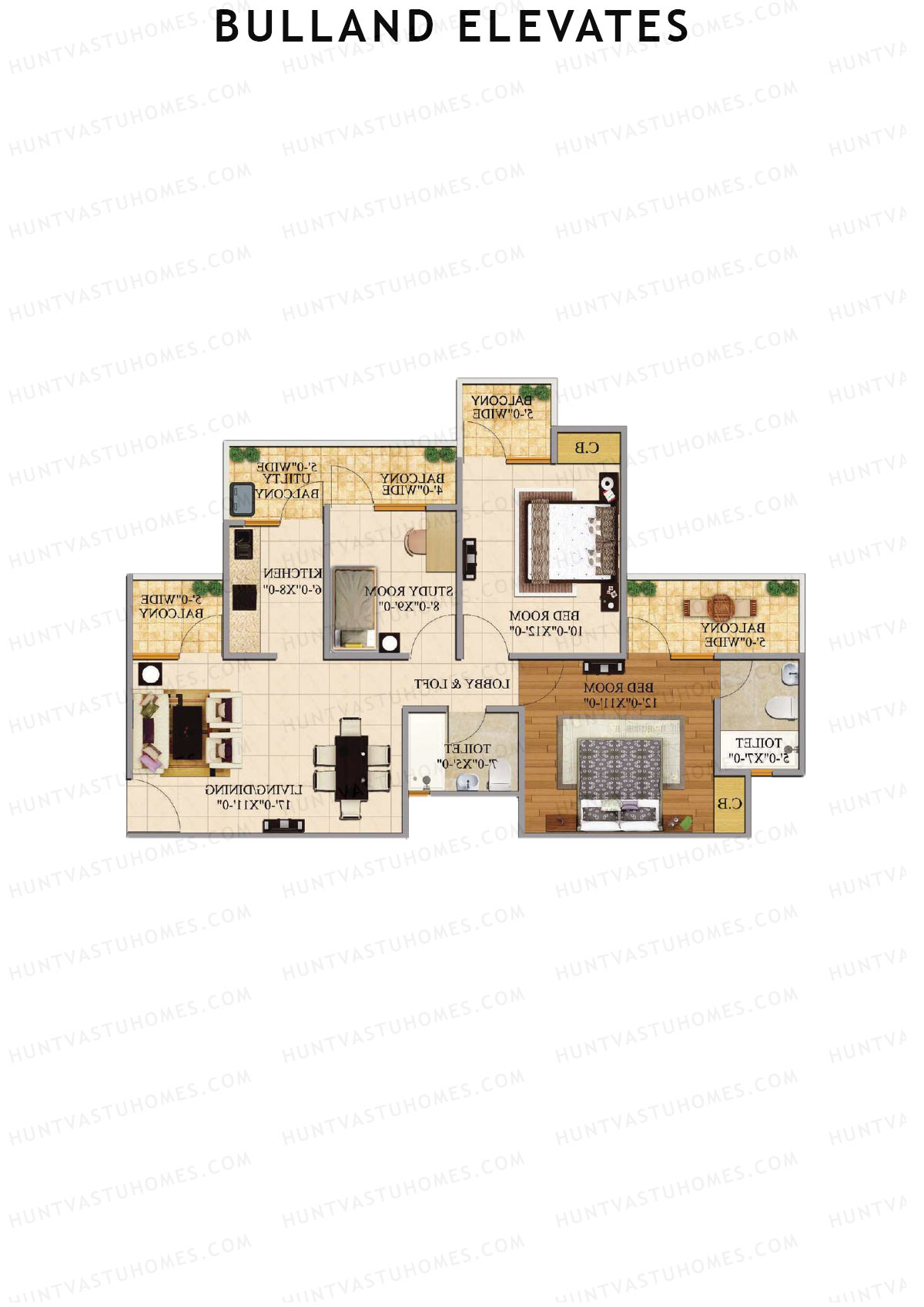 Bulland Elevates Tower A Unit 1 Floor Plan