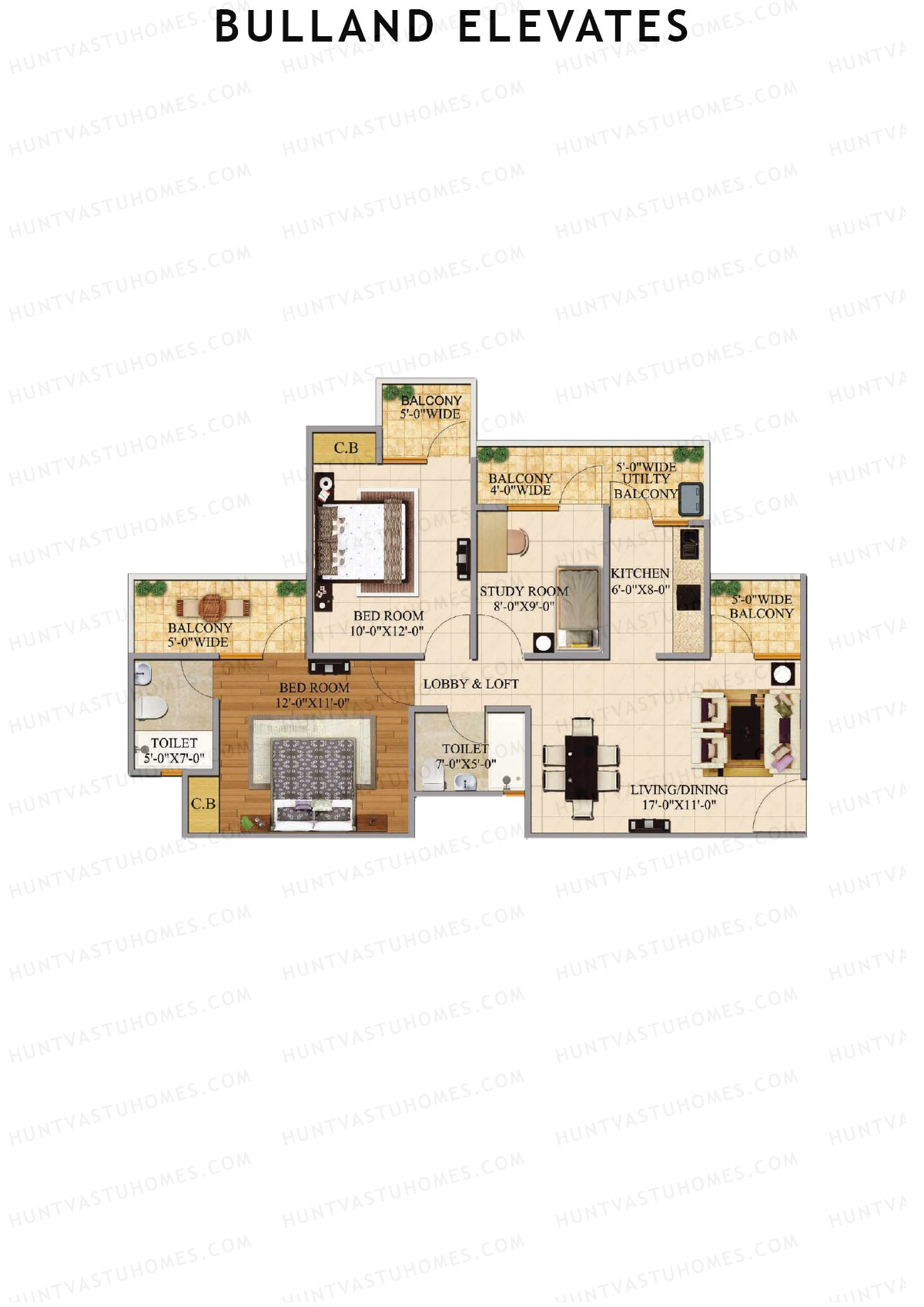 Bulland Elevates Tower A Unit 6 Floor Plan
