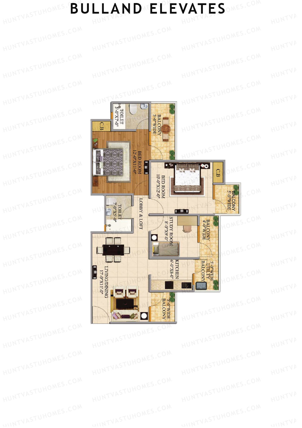 Bulland Elevates Tower A Unit 8 Floor Plan