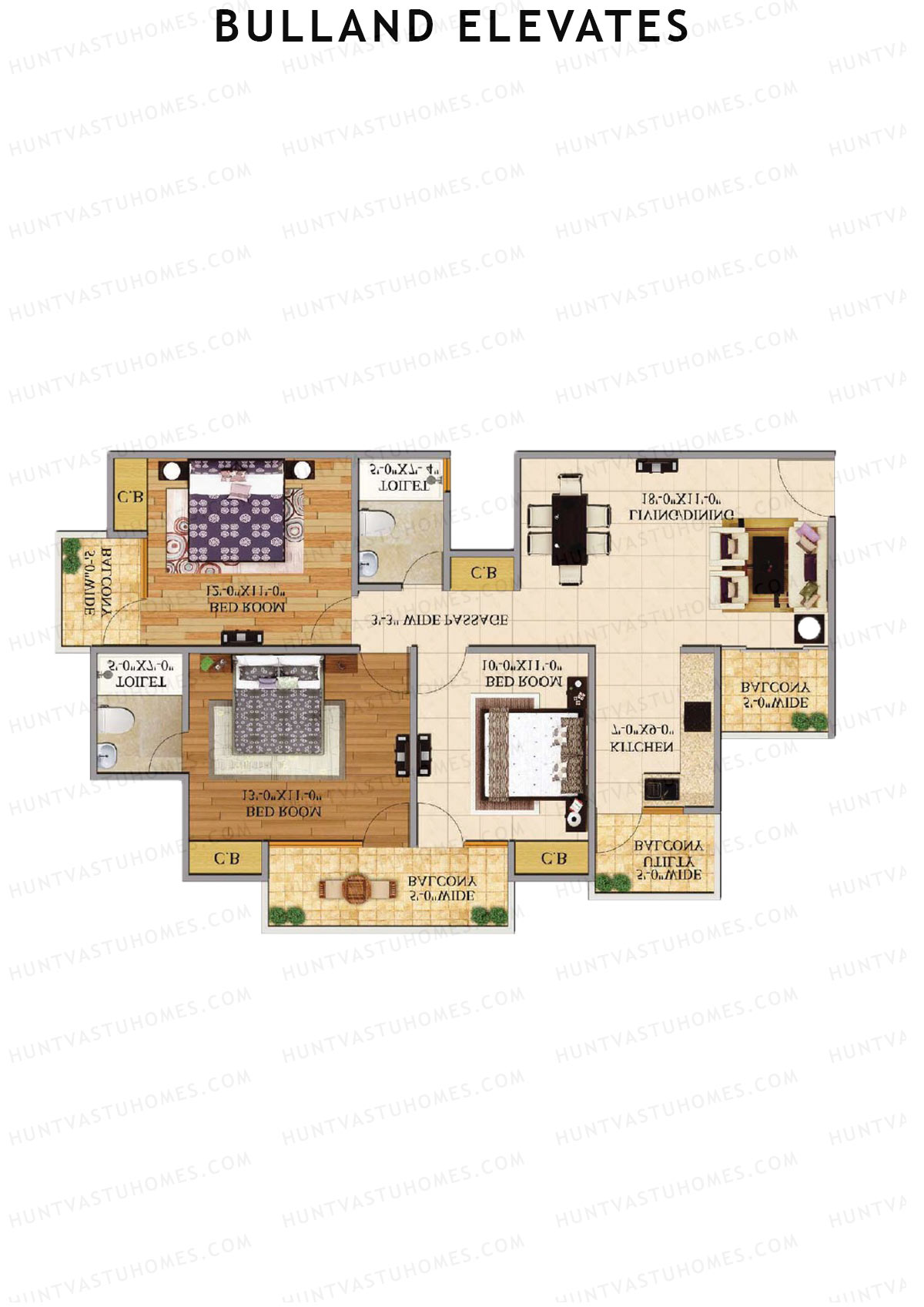 Bulland Elevates Tower B Unit 1 Floor Plan