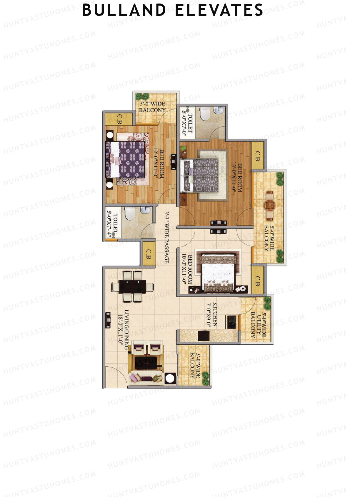 Bulland Elevates Tower B Unit 4 Floor Plan
