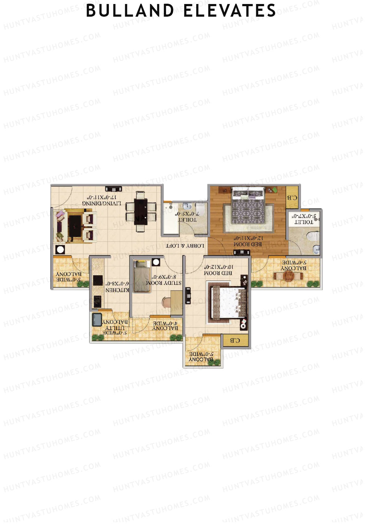 Bulland Elevates Tower B Unit 6 Floor Plan