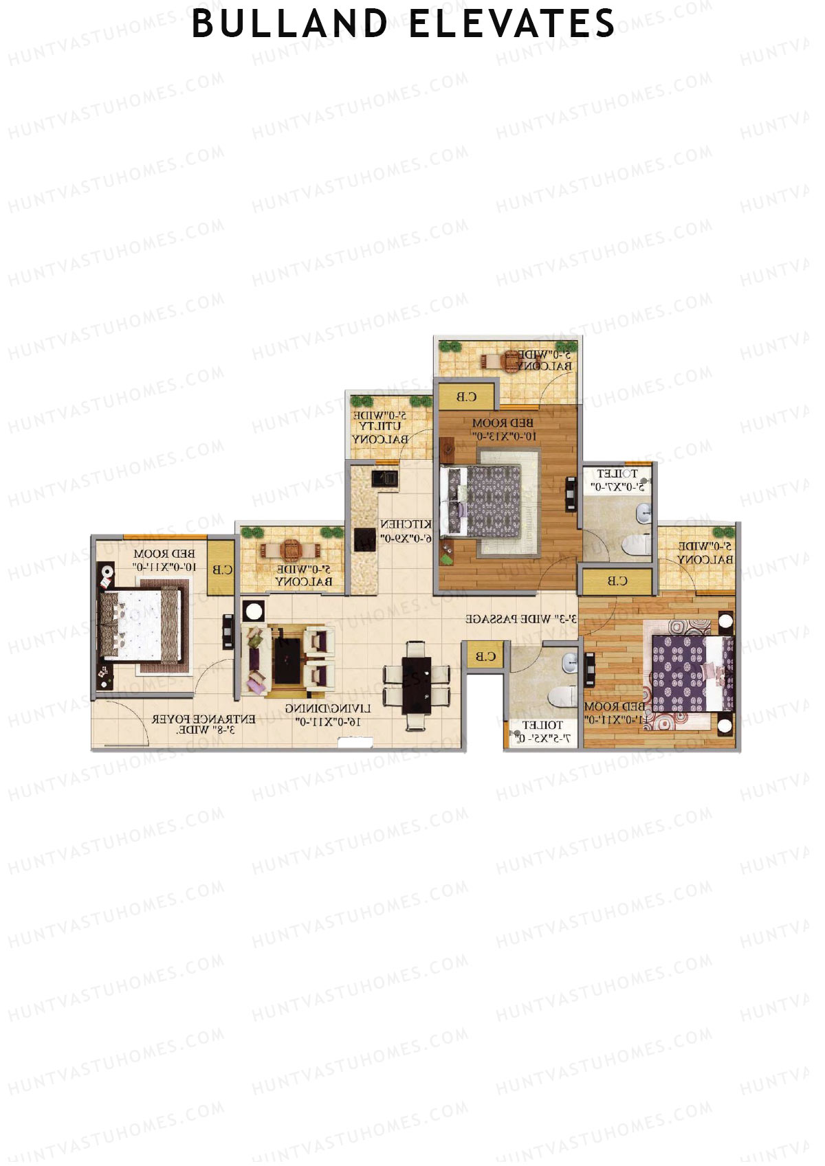Bulland Elevates Tower C Unit 1 Floor Plan