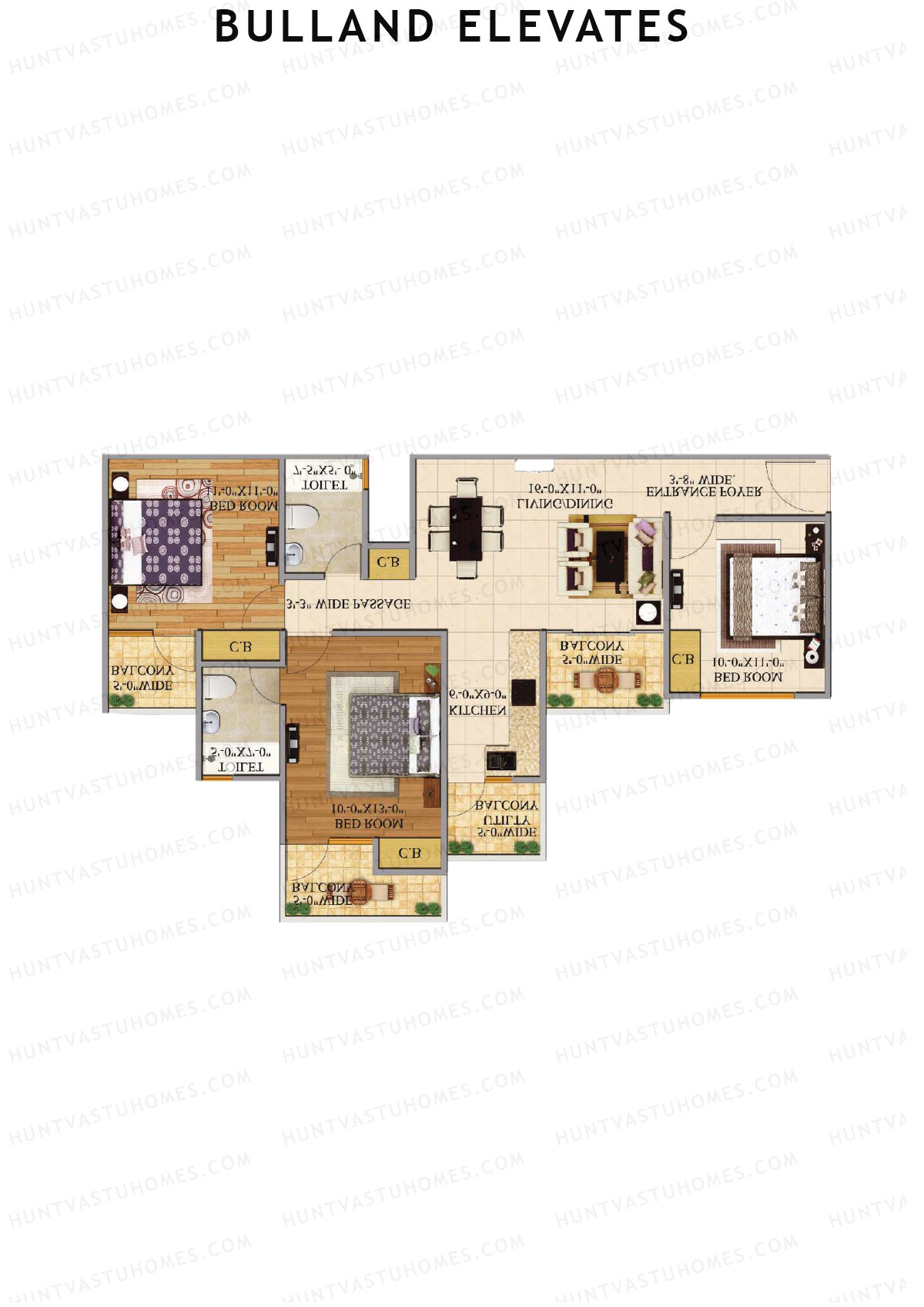 Bulland Elevates Tower C Unit 5 Floor Plan