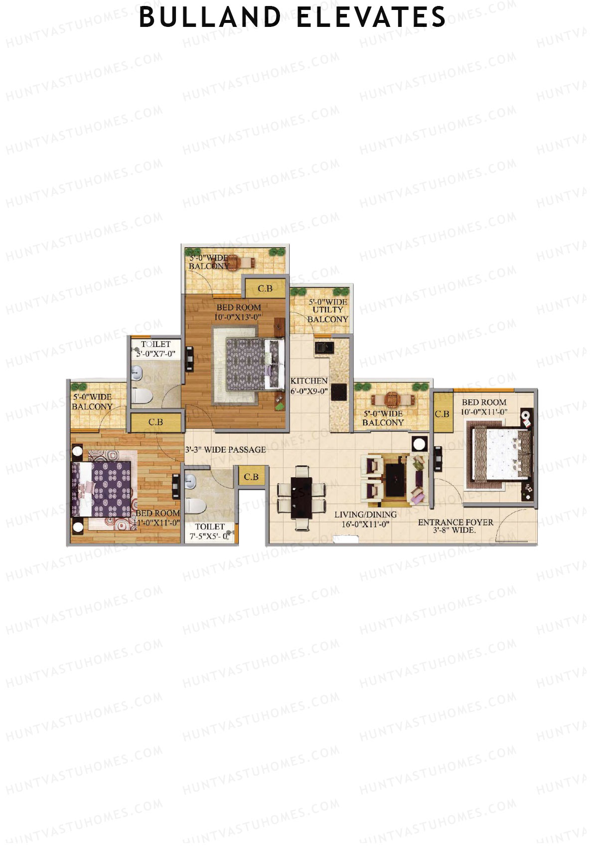 Bulland Elevates Tower C Unit 6 Floor Plan