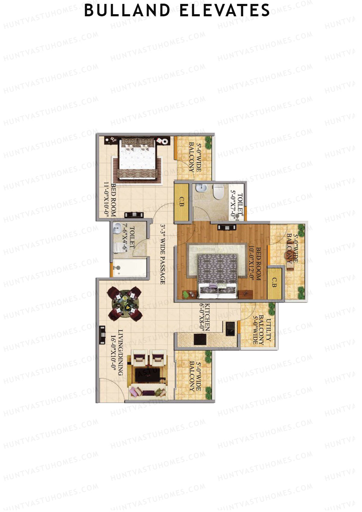 Bulland Elevates Tower C Unit 8 Floor Plan
