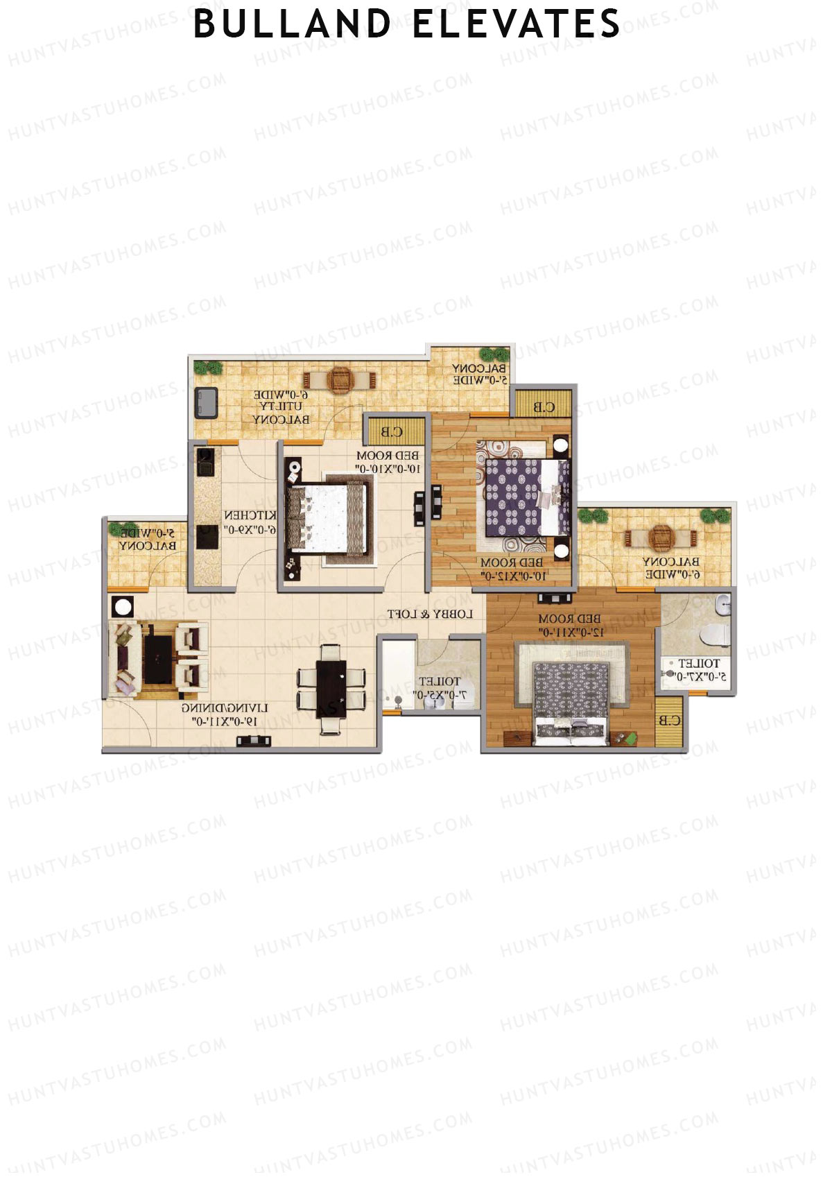 Bulland Elevates Tower D Unit 5 Floor Plan