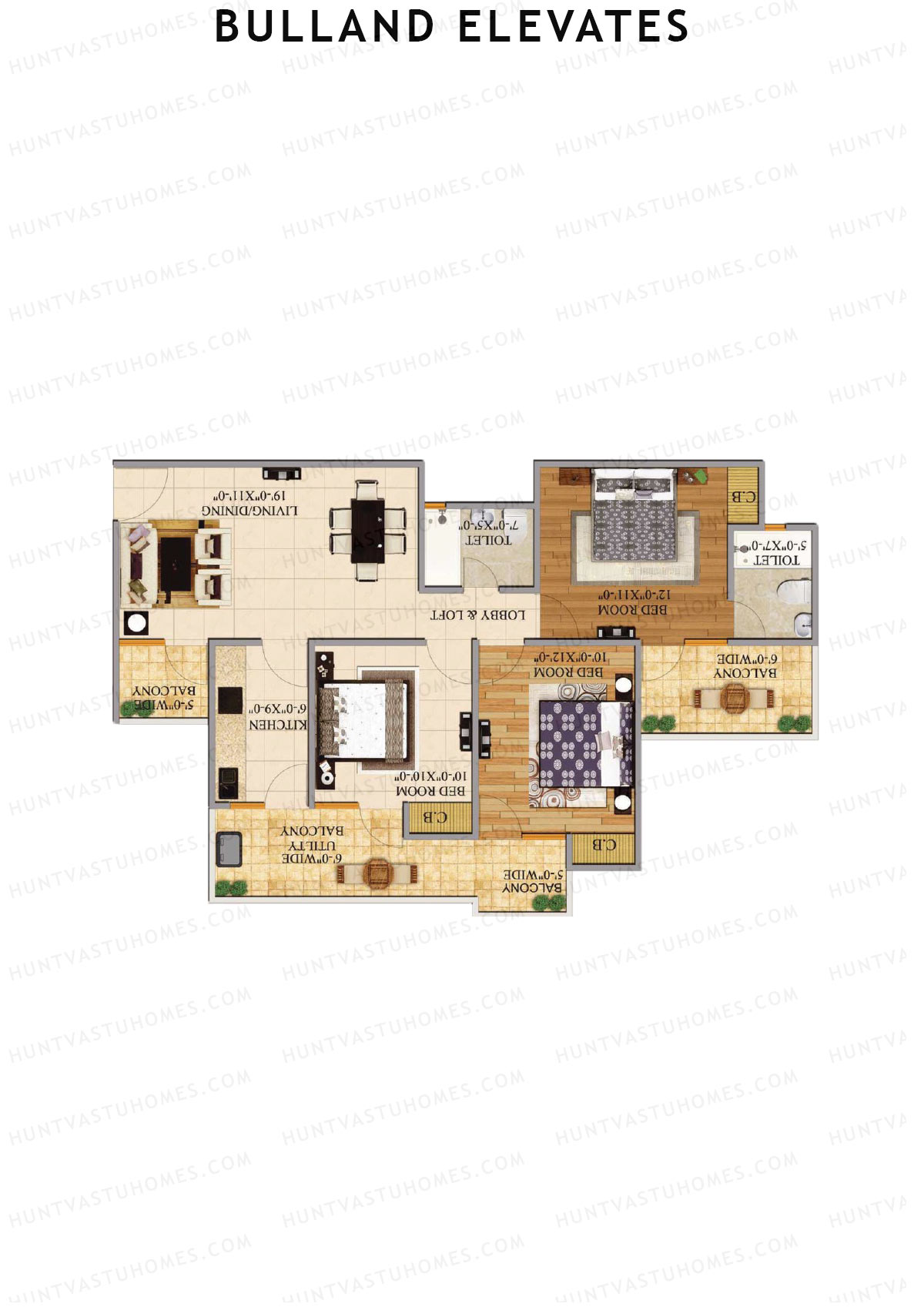 Bulland Elevates Tower D Unit 6 Floor Plan