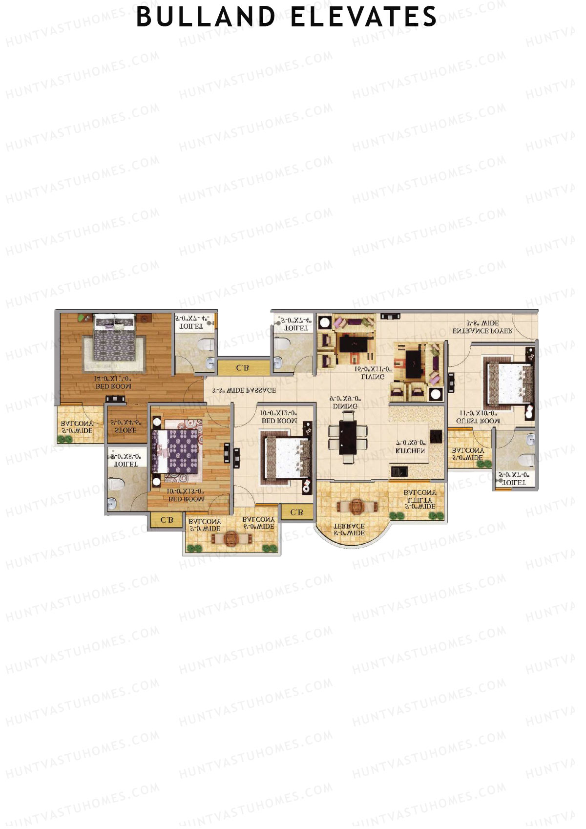 Bulland Elevates Tower E Unit 1 Floor Plan