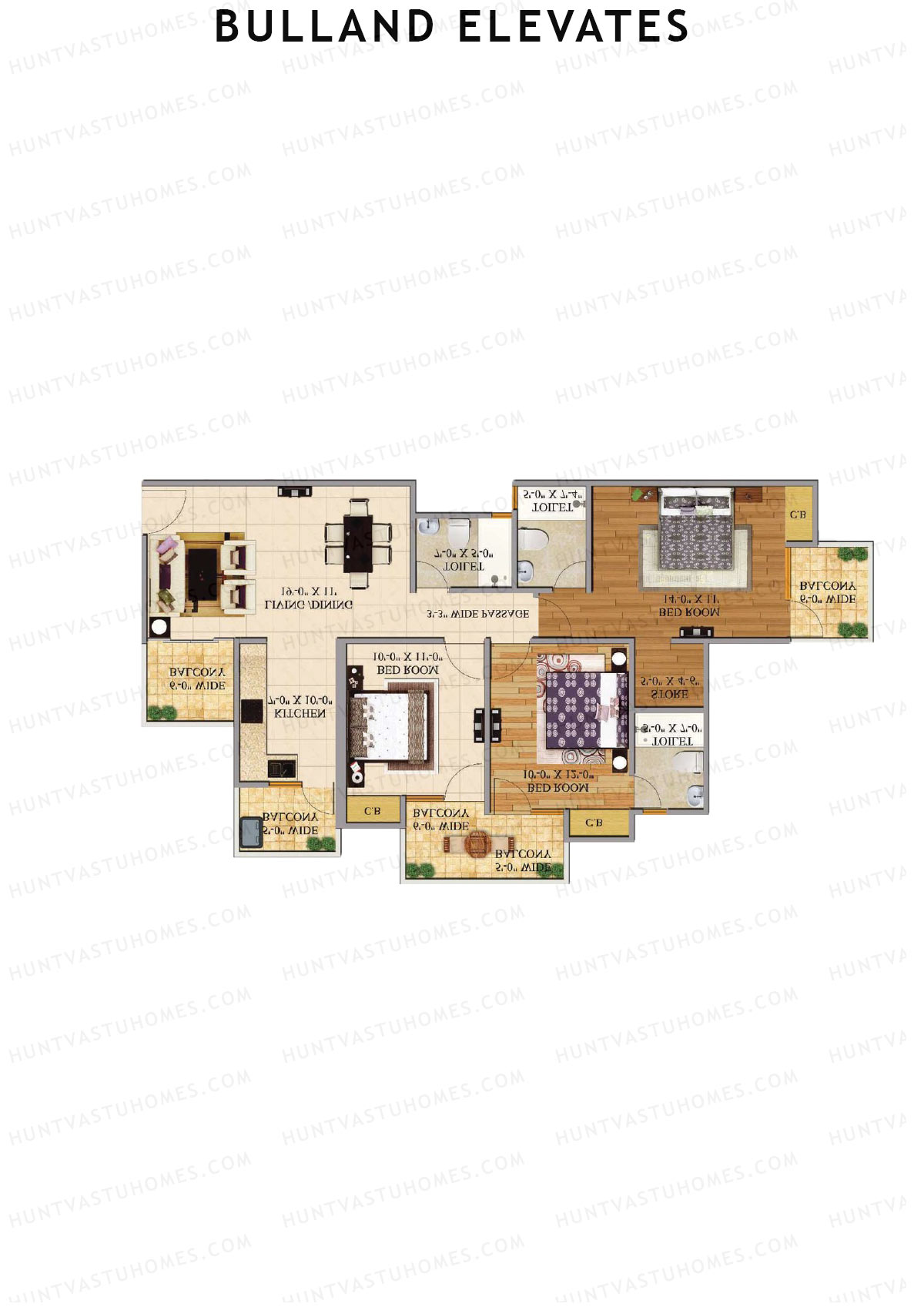 Bulland Elevates Tower F Unit 4 Floor Plan