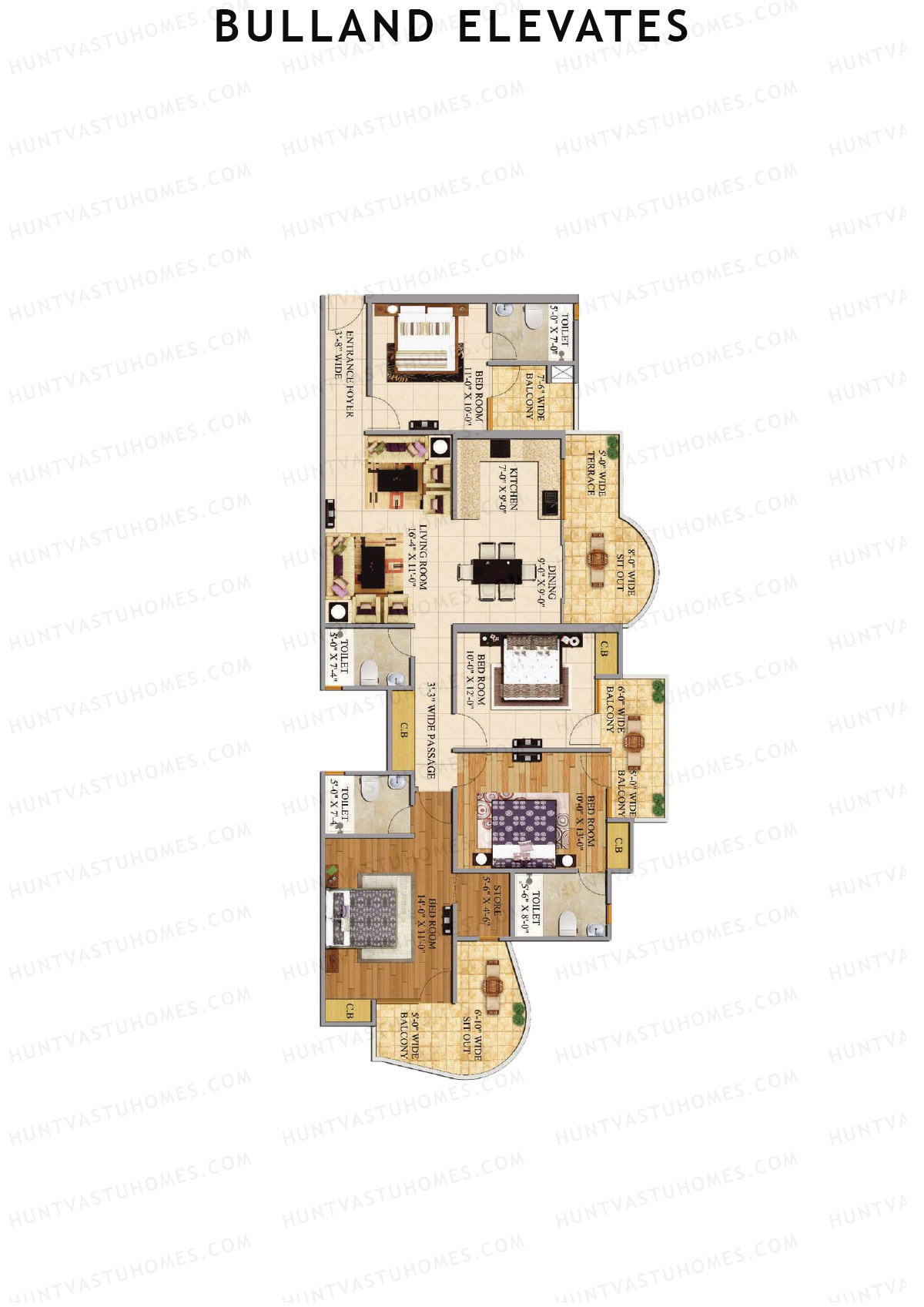 Bulland Elevates Tower F Unit 5 Floor Plan