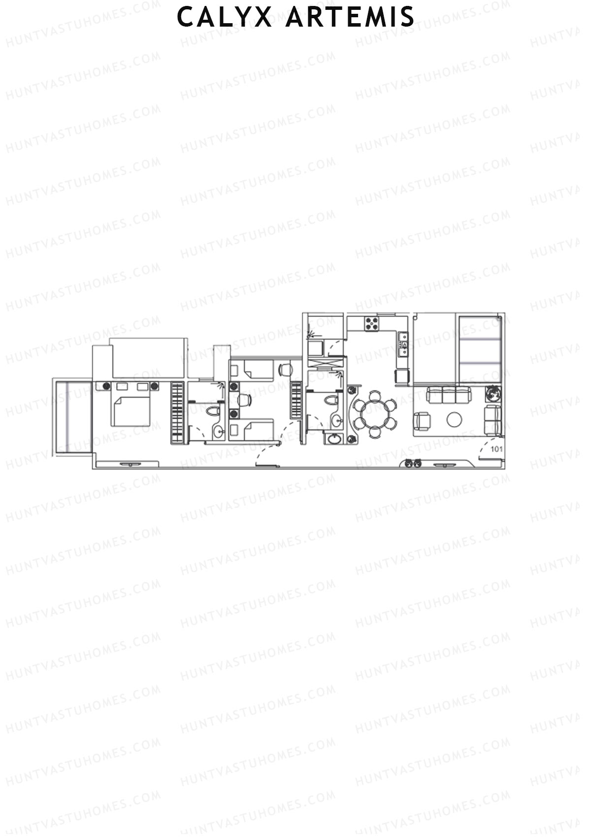 Calyx Artemis Wing A Unit 1 Floor Plan