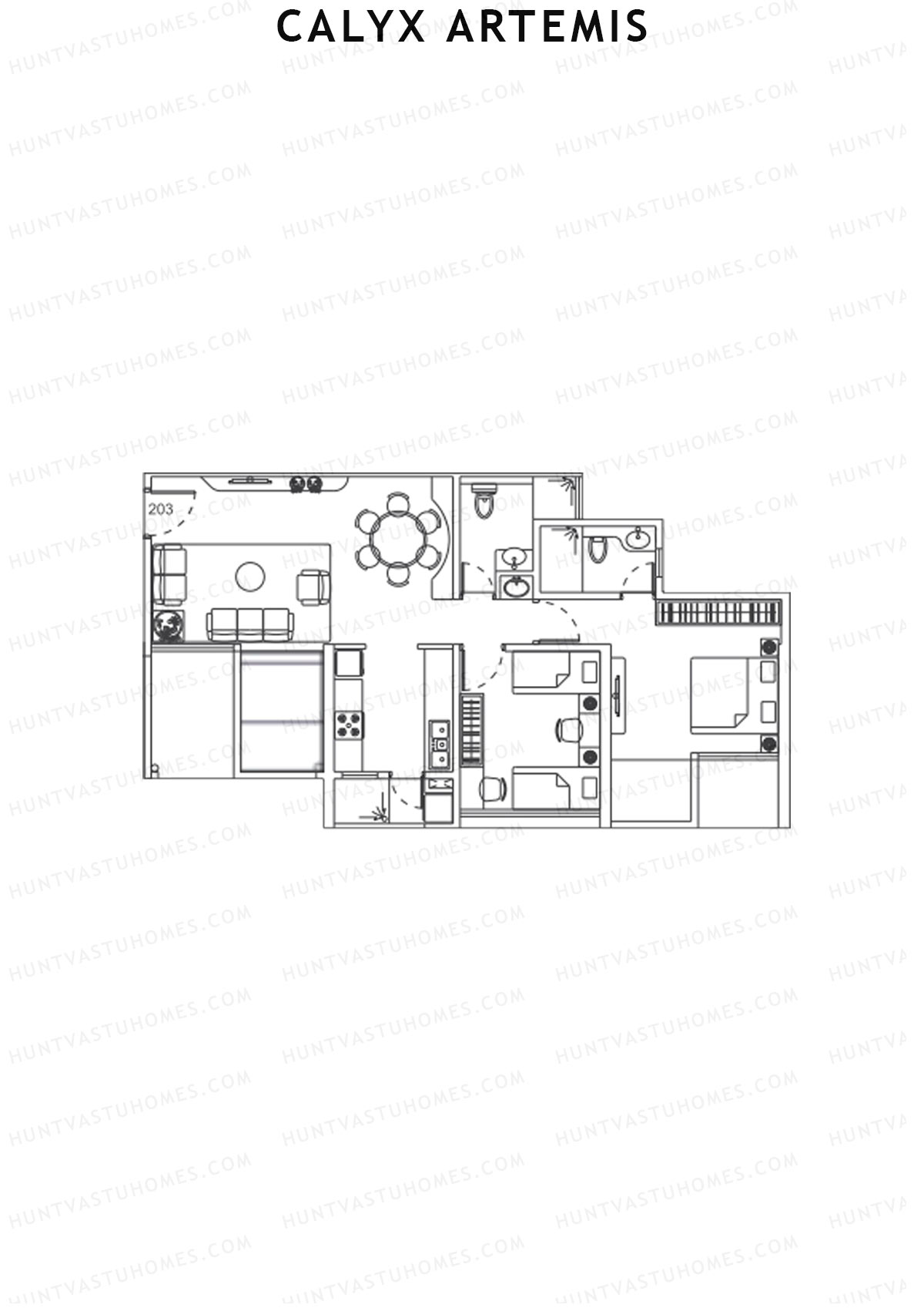 Calyx Artemis Wing A Unit 3 Floor Plan