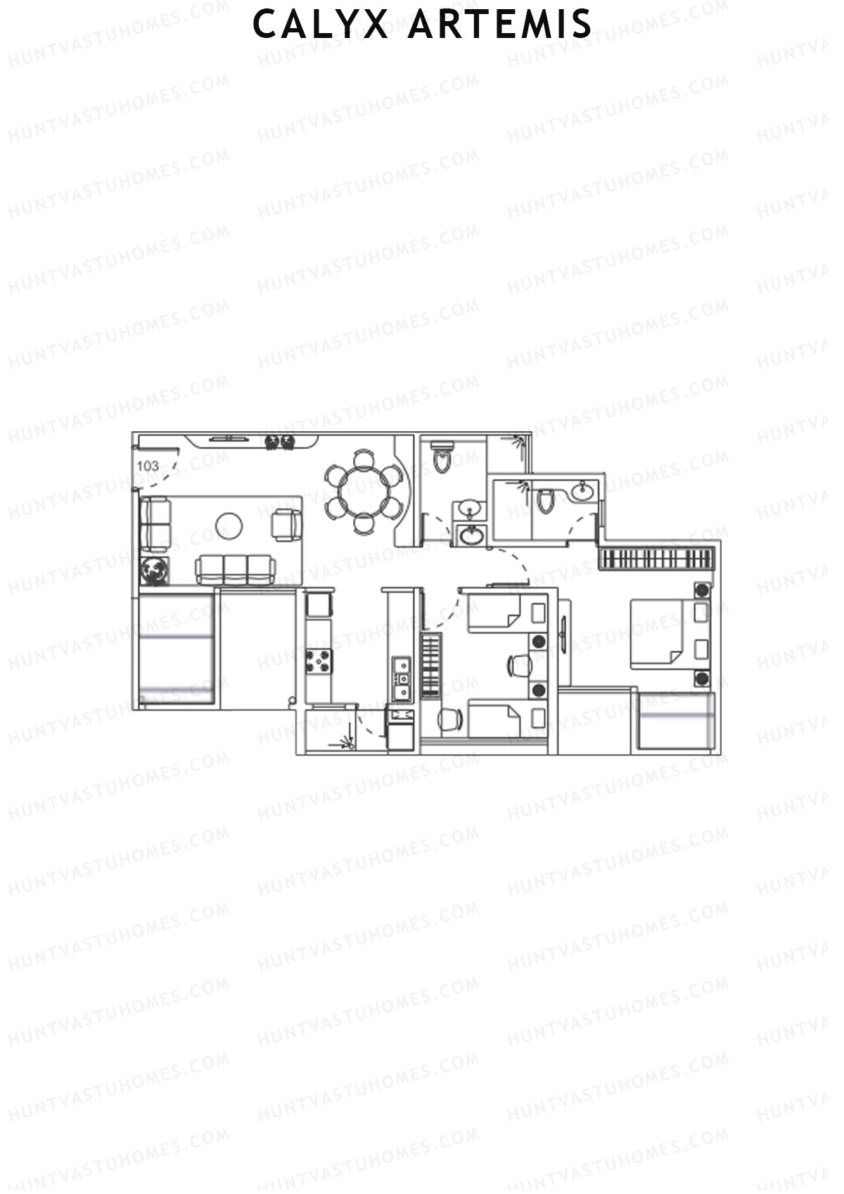Calyx Artemis Wing A Unit 3 Floor Plan