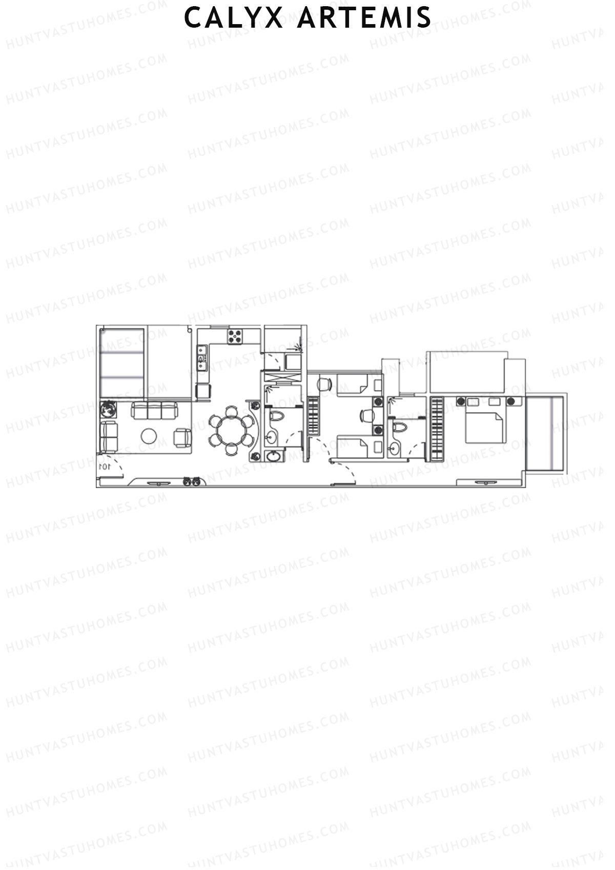 Calyx Artemis Wing B Unit 1 Floor Plan