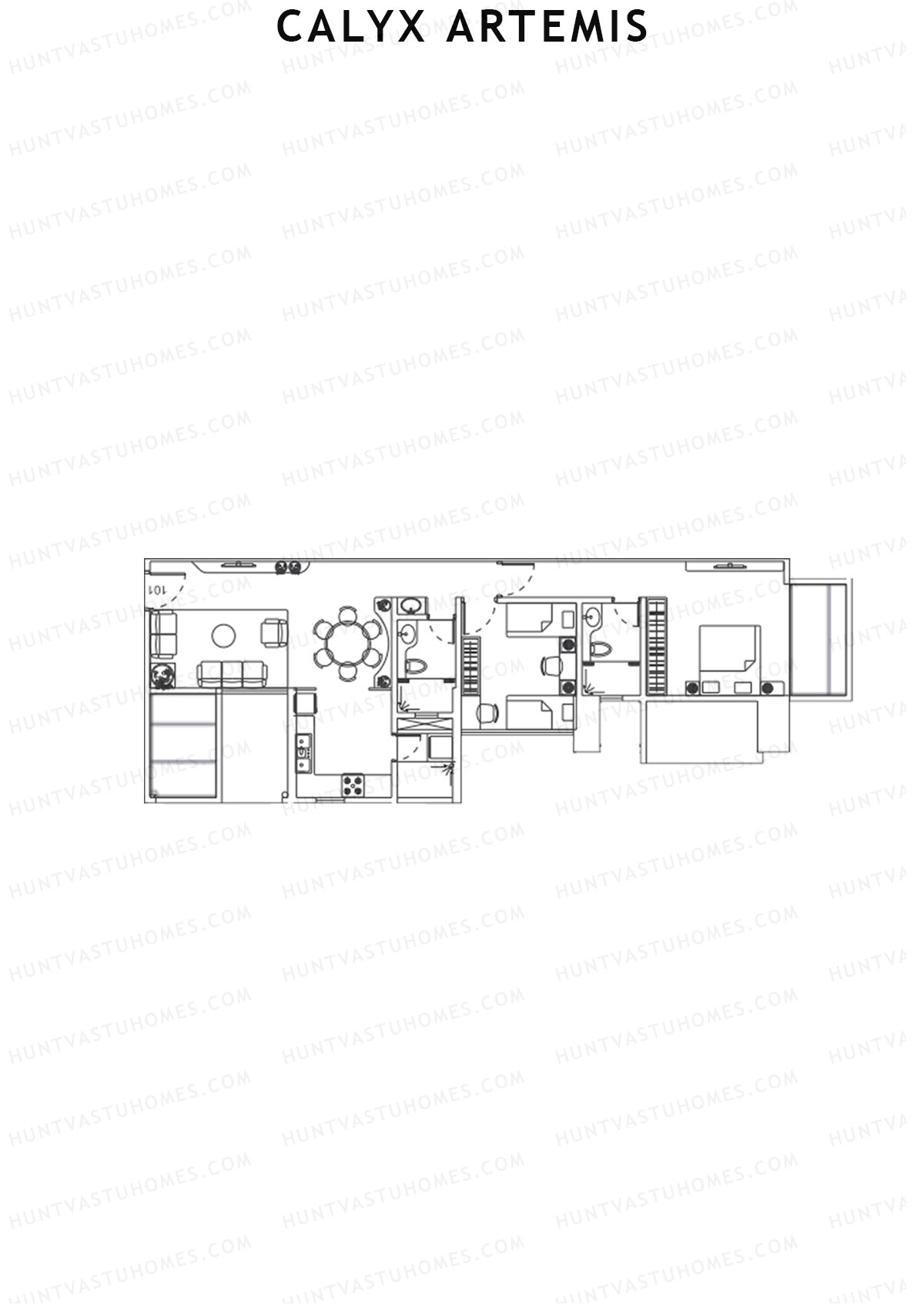 Calyx Artemis Wing B Unit 2 Floor Plan