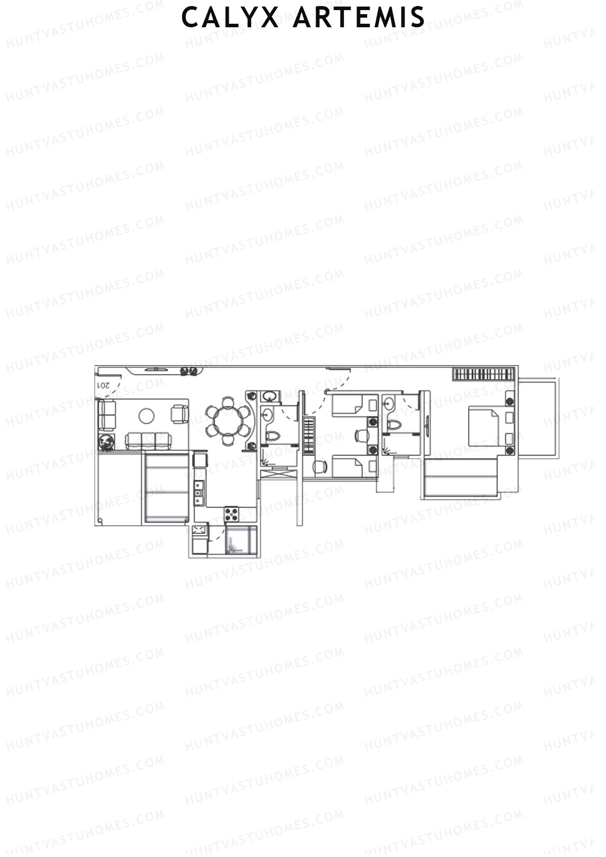 Calyx Artemis Wing B Unit 2 Floor Plan