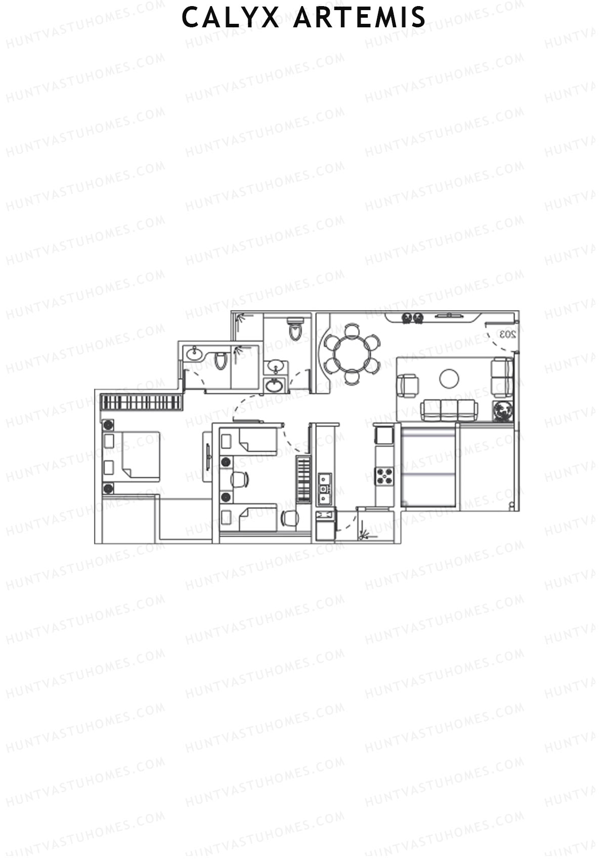 Calyx Artemis Wing B Unit 3 Floor Plan