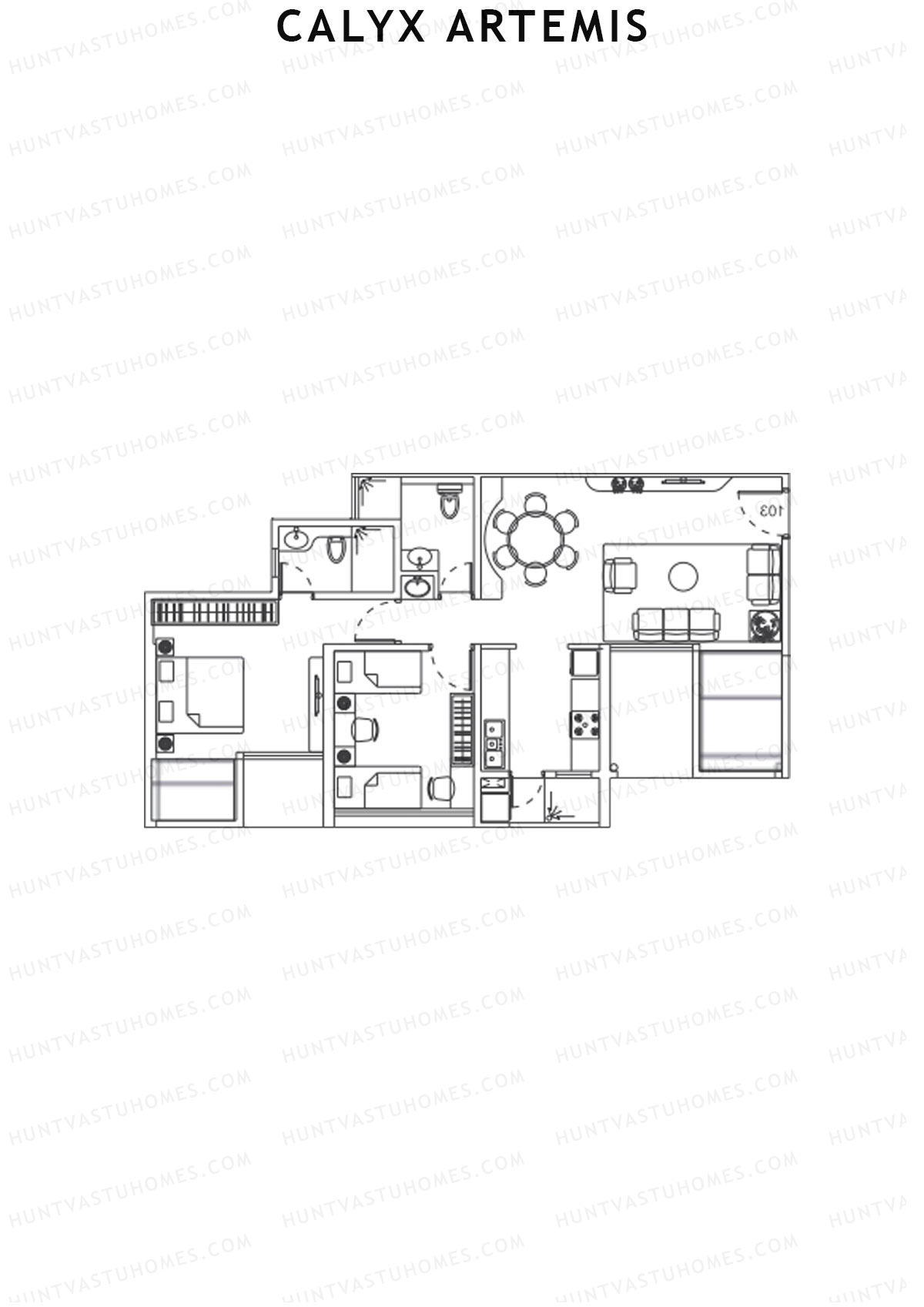 Calyx Artemis Wing B Unit 3 Floor Plan