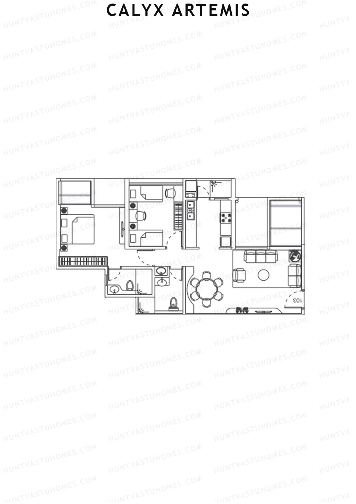 Calyx Artemis Wing B Unit 4 Floor Plan
