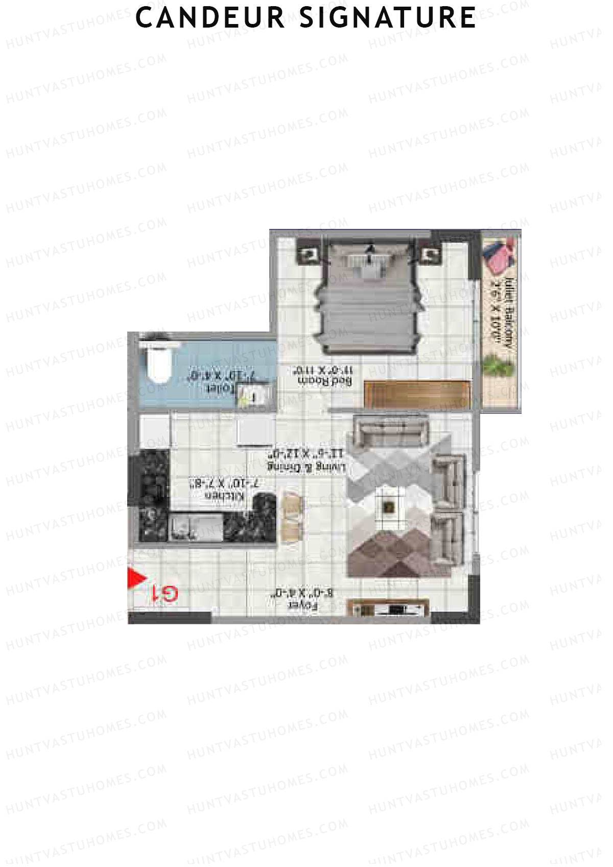 Candeur Signature Zircon G Unit 1 Floor Plan