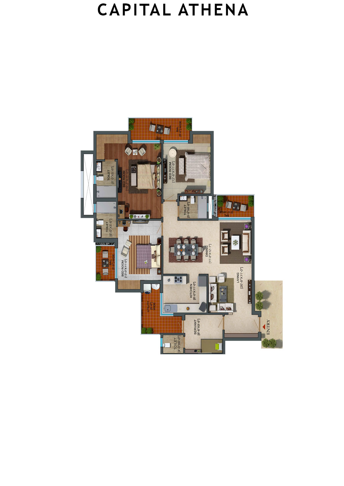 Capital Athena Tower CA3 Unit 3 (Type 5) Floor Plan