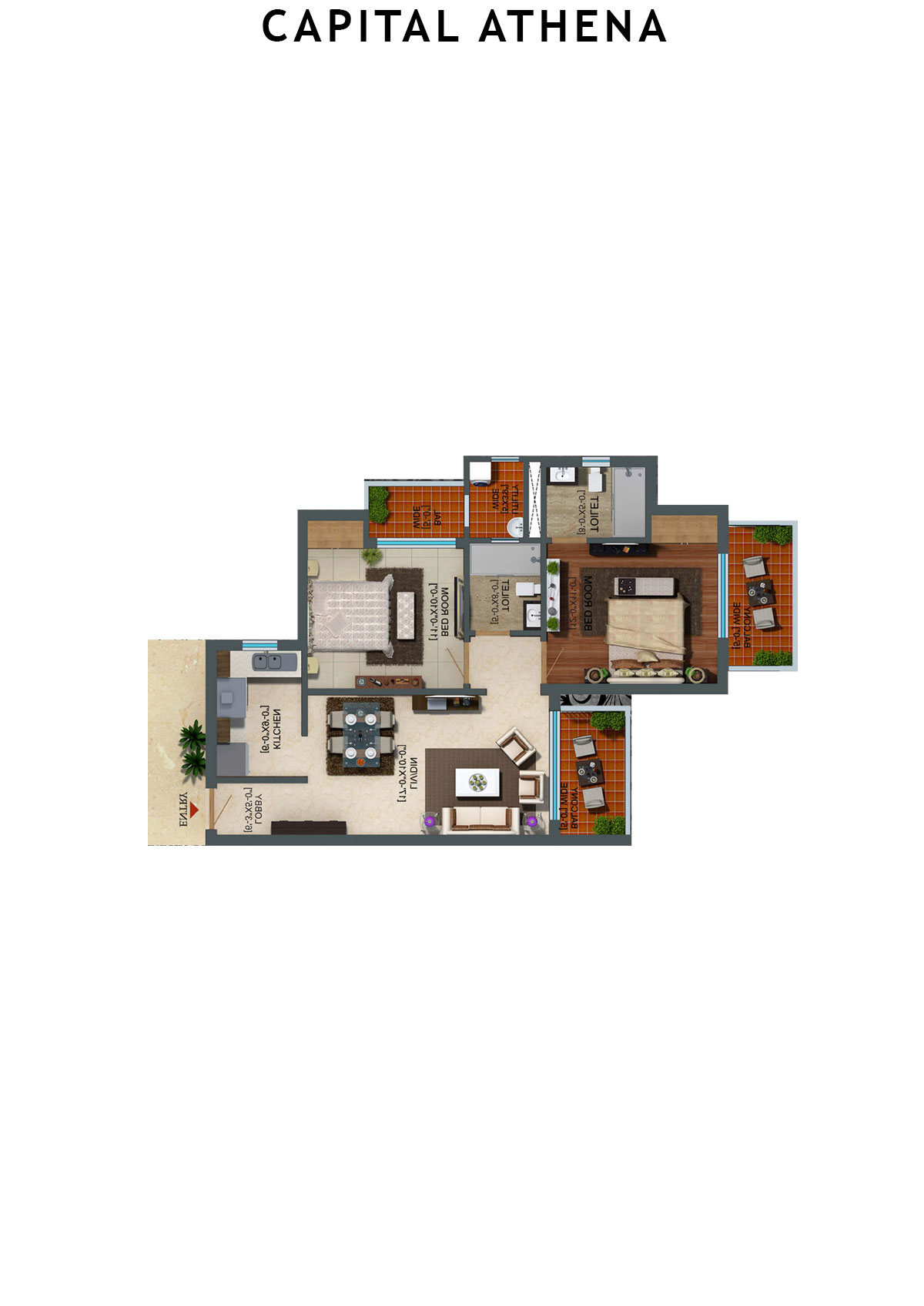 Capital Athena Tower CA7 Unit 2 (Type 1) Floor Plan