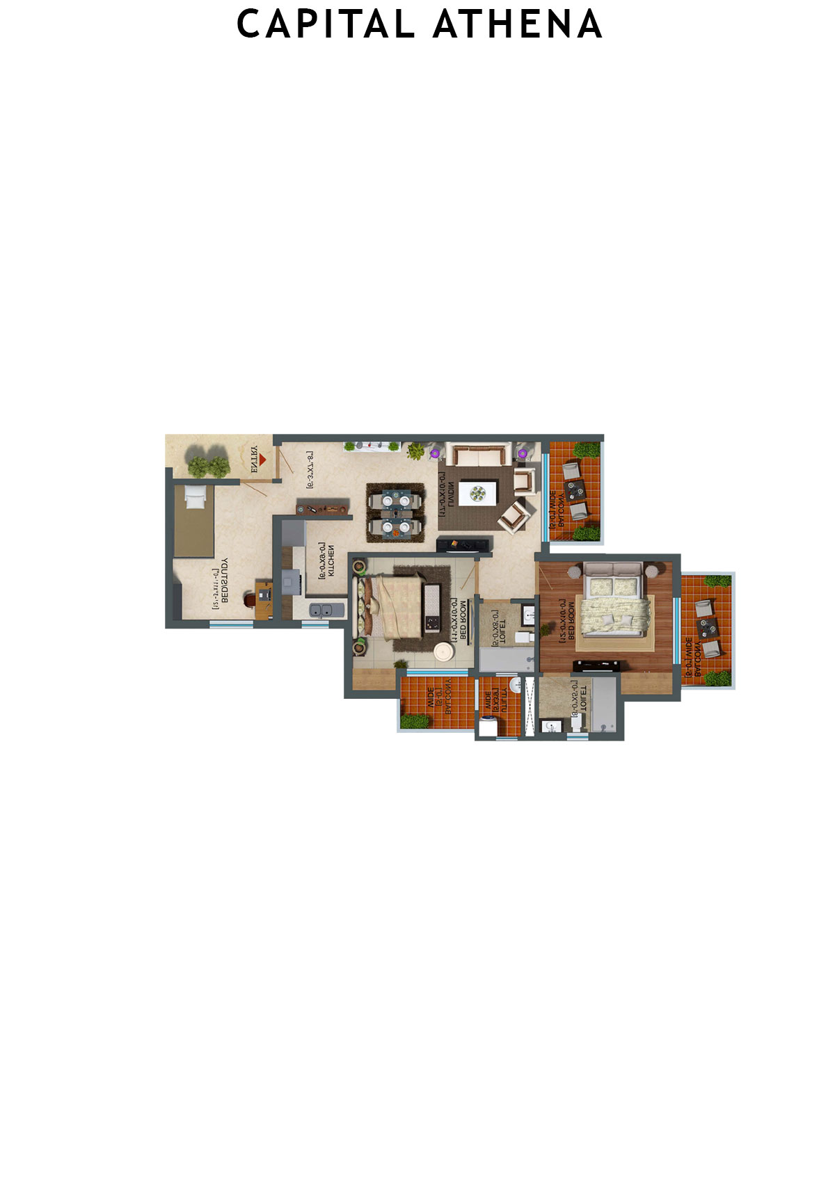 Capital Athena Tower CA7 Unit 3 (Type 2) Floor Plan