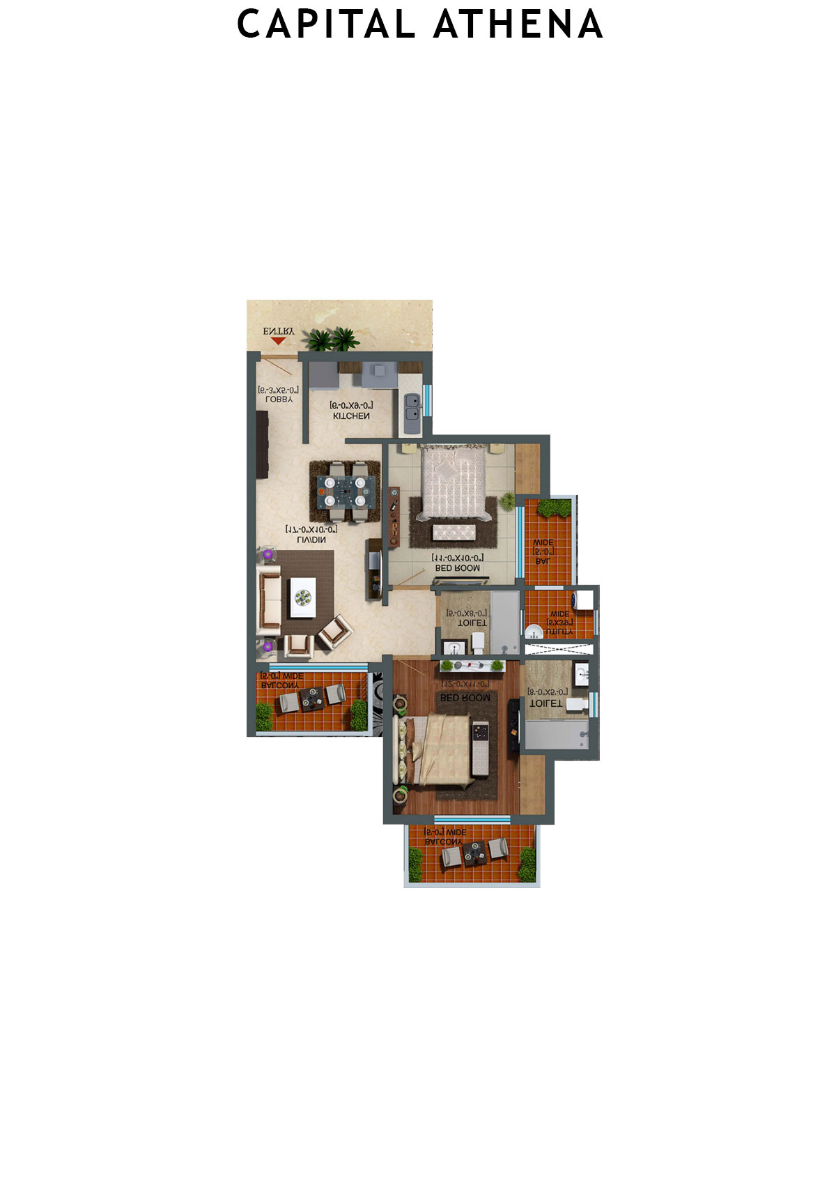 Capital Athena Tower CA7 Unit 4 (Type 1) Floor Plan