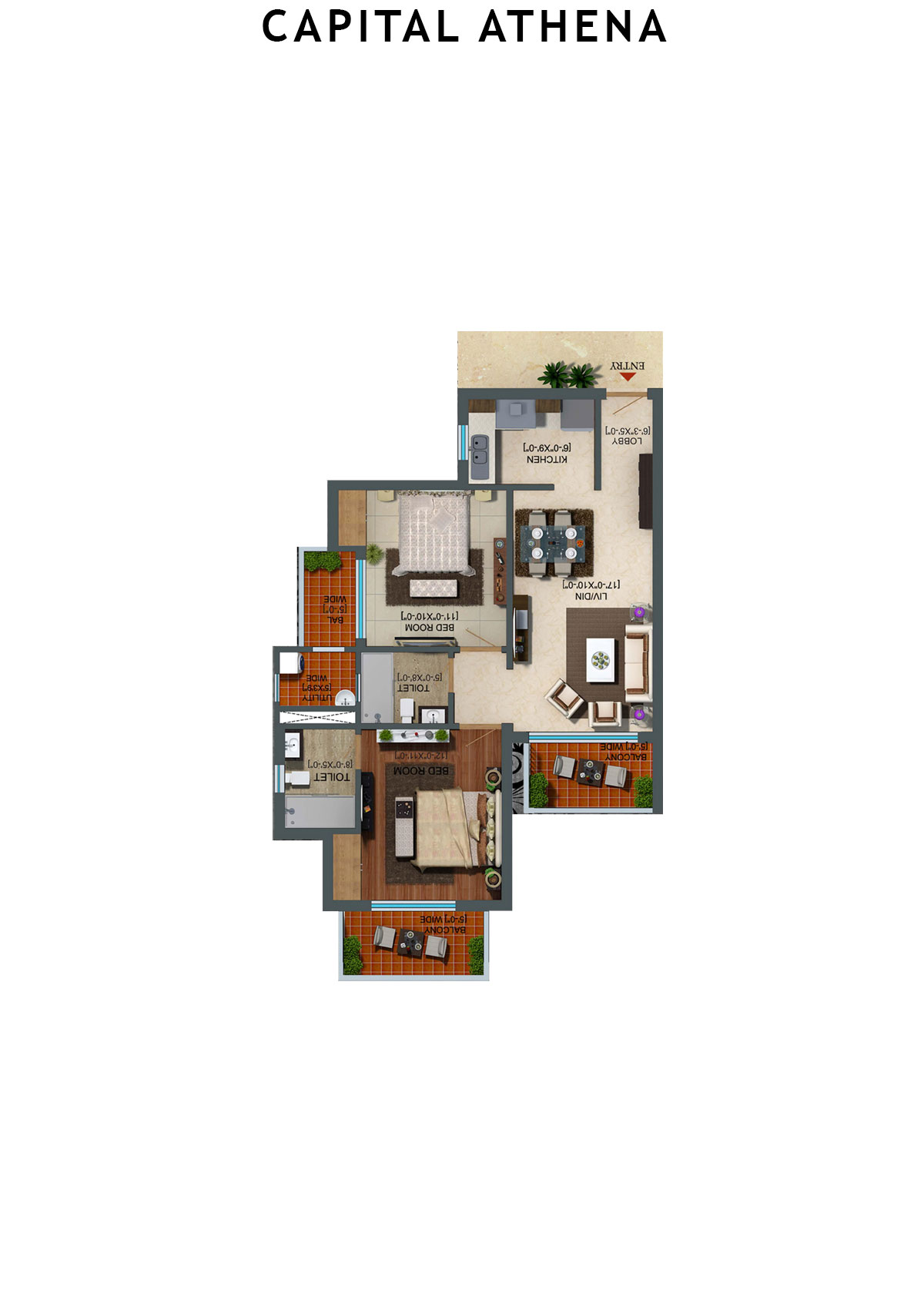 Capital Athena Tower CA7 Unit 5 (Type 1) Floor Plan