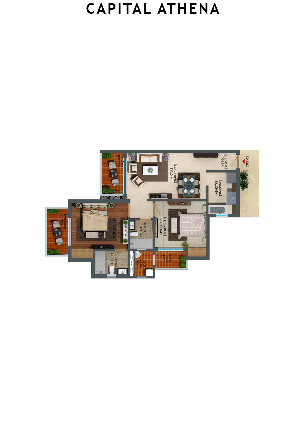 Capital Athena Tower CA7 Unit 6 (Type 1) Floor Plan