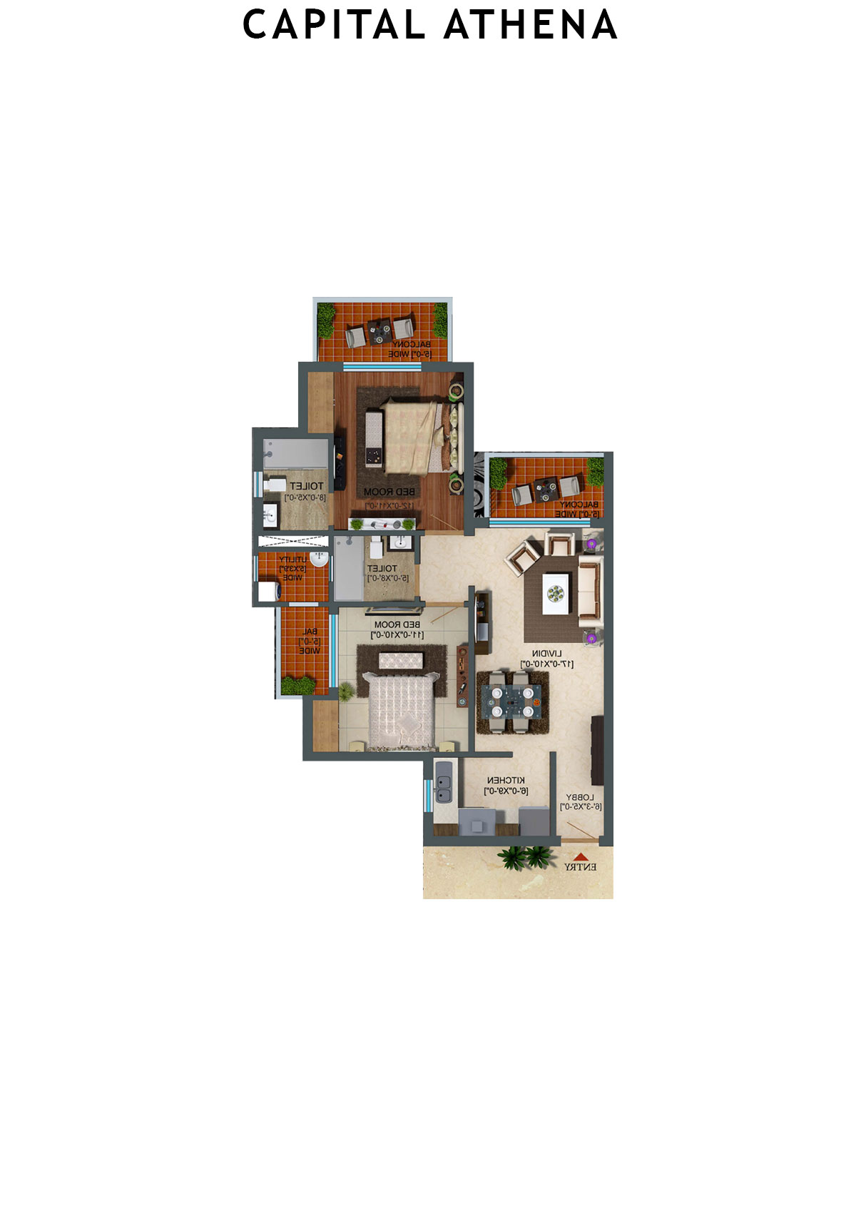Capital Athena Tower CA7 Unit 8 (Type 1) Floor Plan