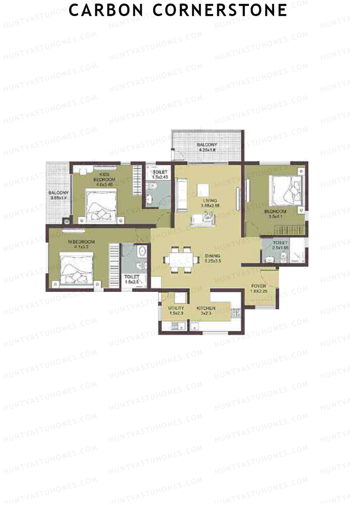 Carbon Cornerstone Tower 1 Unit 1 Floor Plan