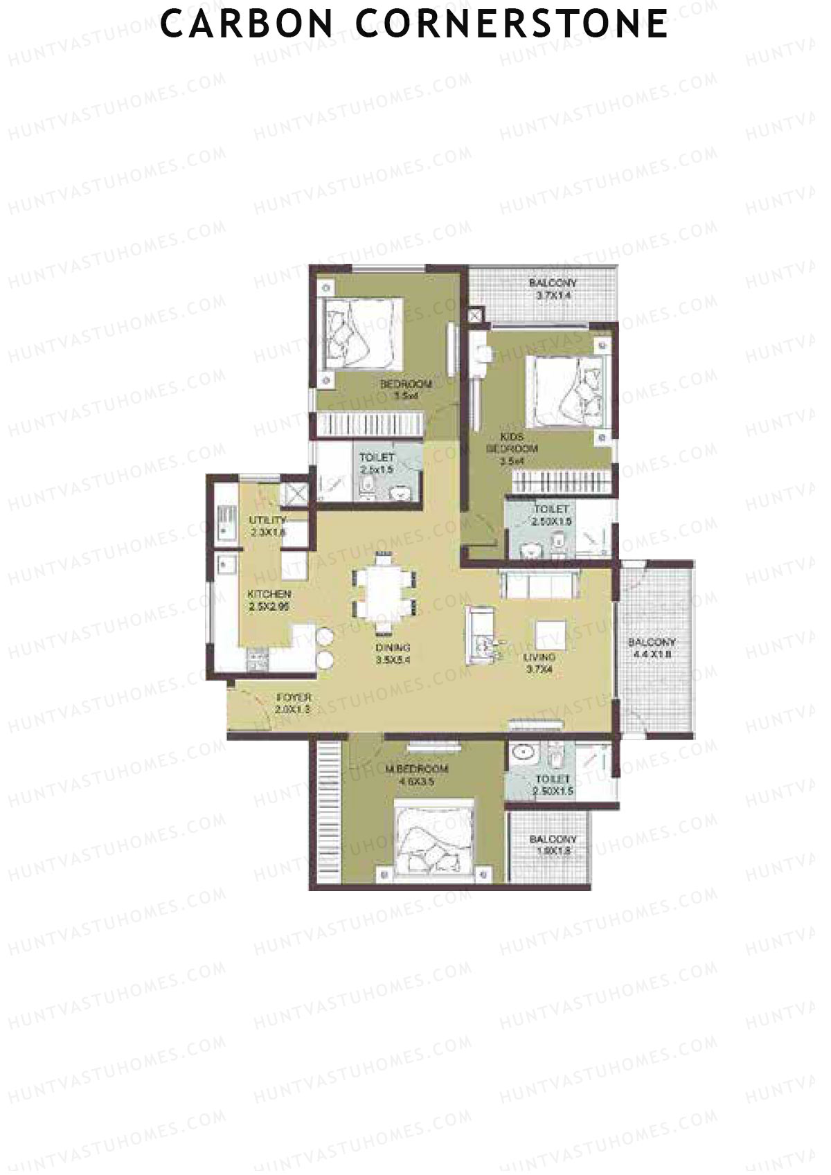 Carbon Cornerstone Tower 1 Unit 2 Floor Plan