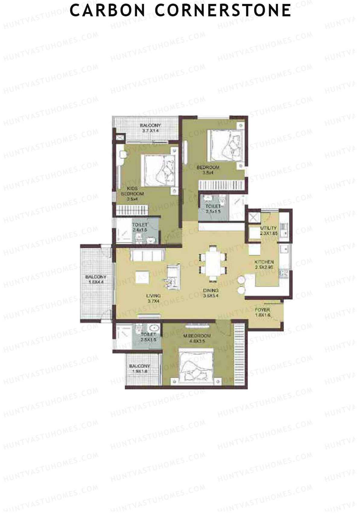 Carbon Cornerstone Tower 1 Unit 6 Floor Plan