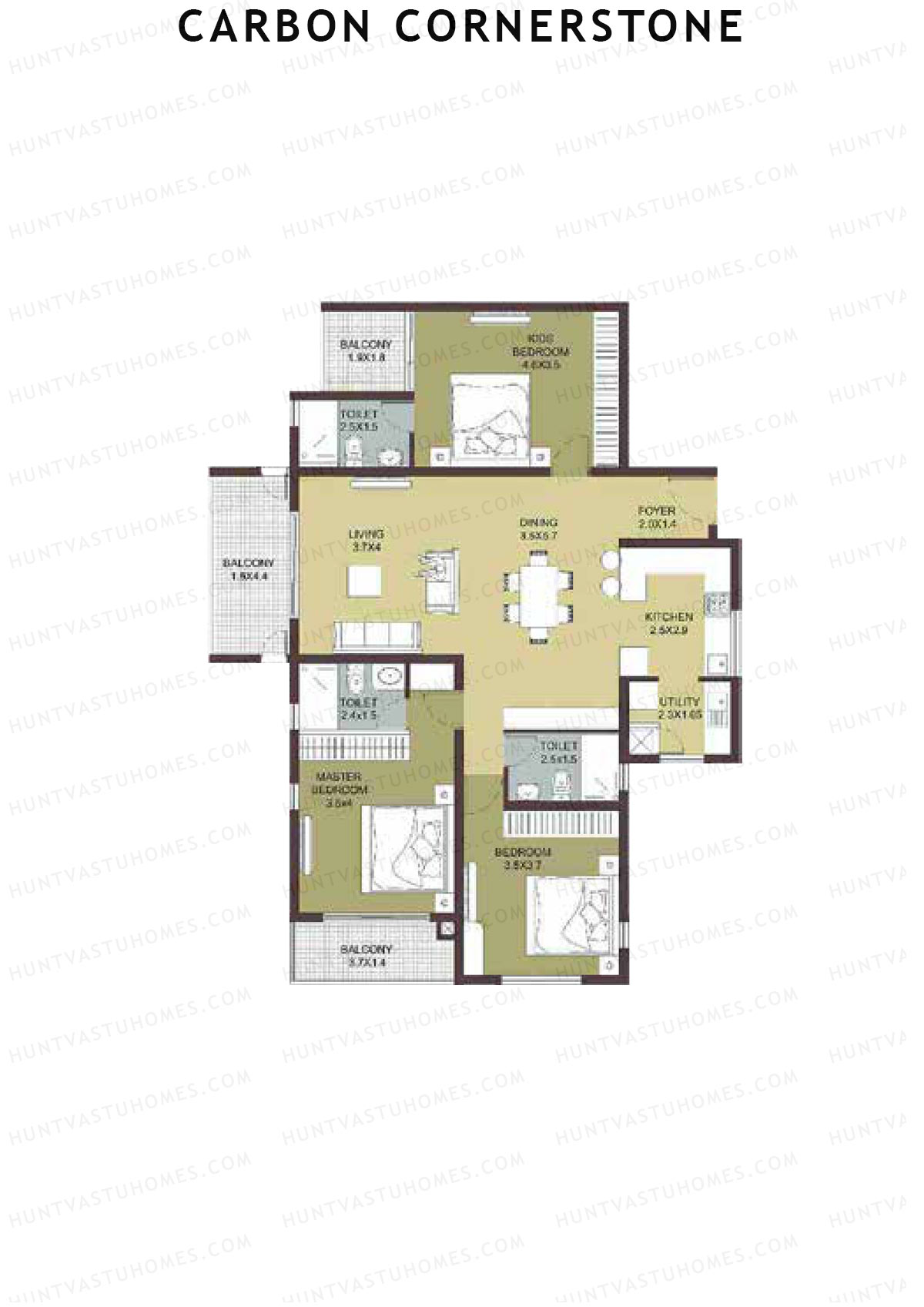 Carbon Cornerstone Tower 1 Unit 8 Floor Plan