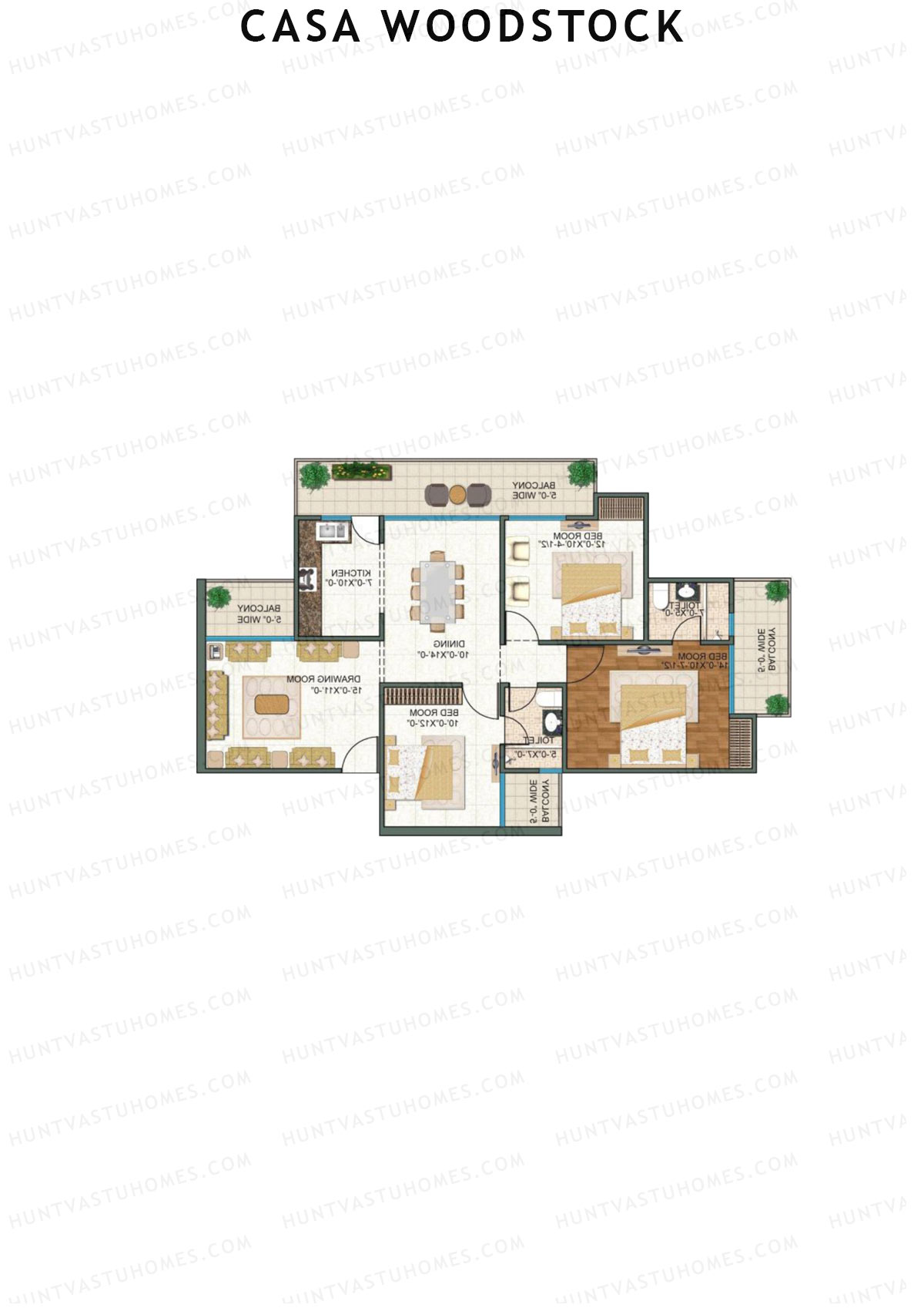 Casa Woodstock Tower B Unit 1 (Type 3) Floor Plan