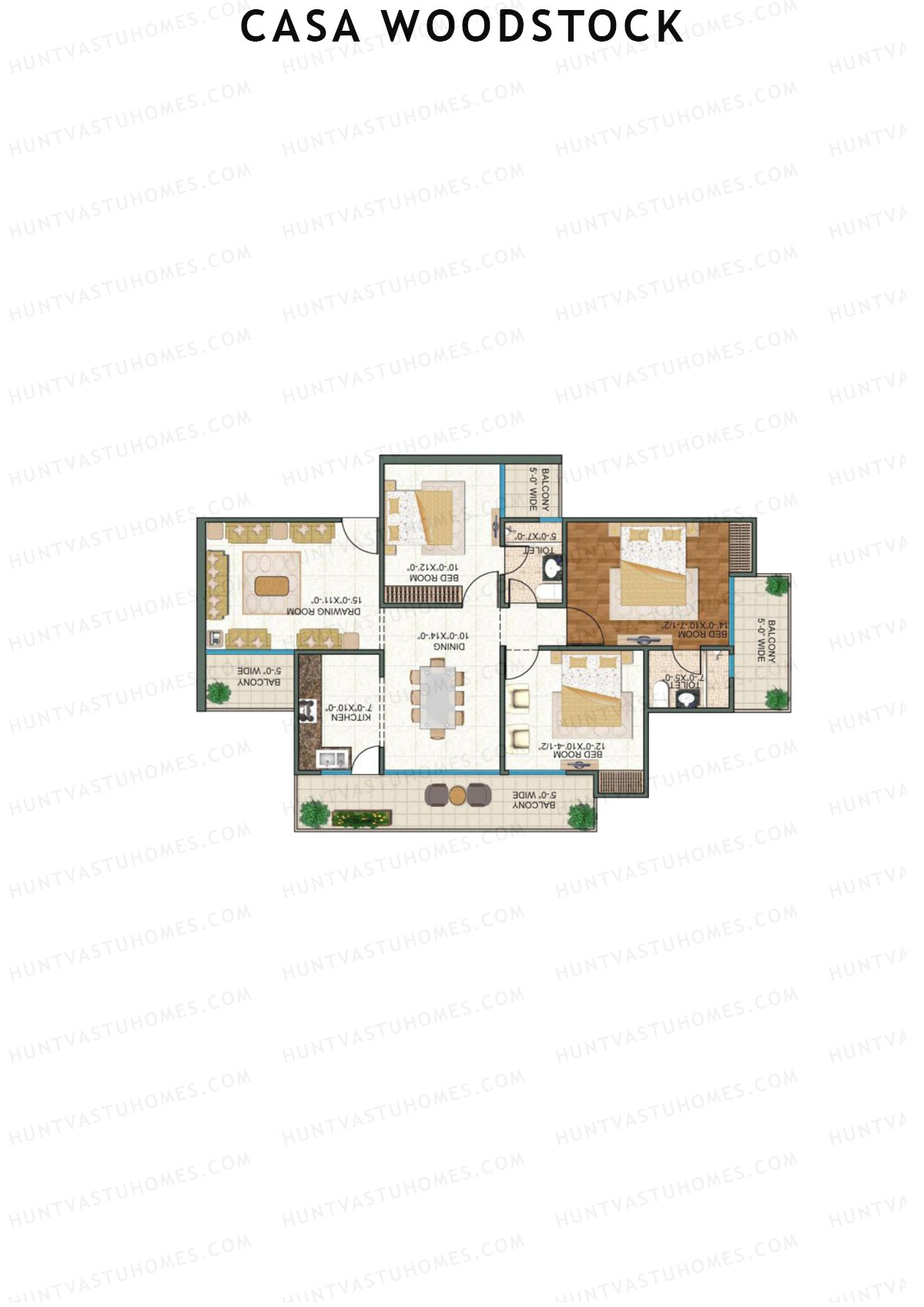 Casa Woodstock Tower B Unit 2 (Type 3) Floor Plan