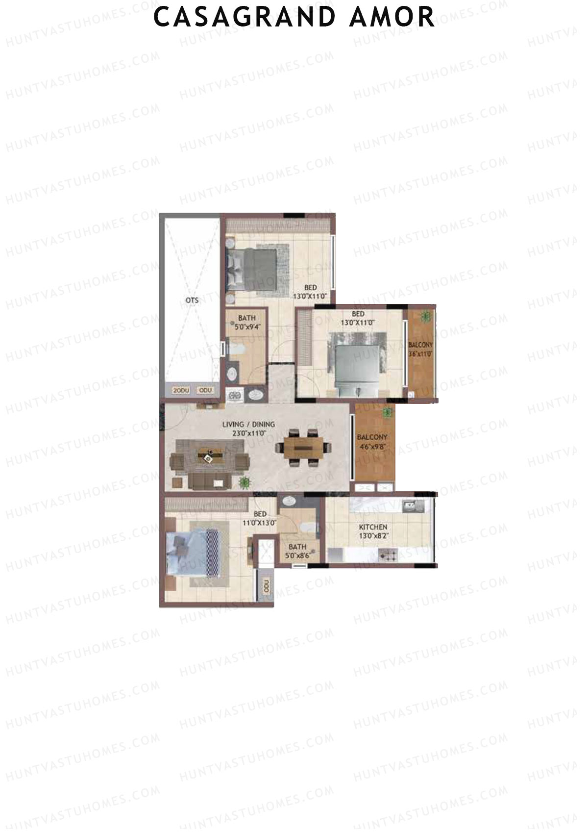 Casagrand Amor Block B Unit 3 Floor Plan