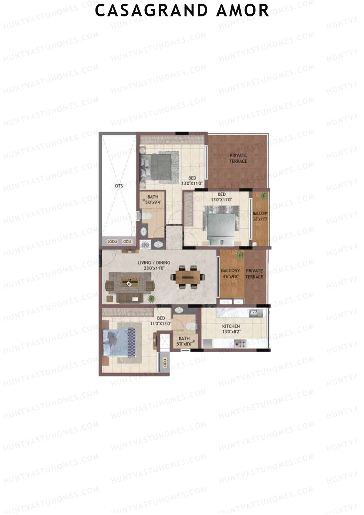 Casagrand Amor Block B Unit 3 Floor Plan