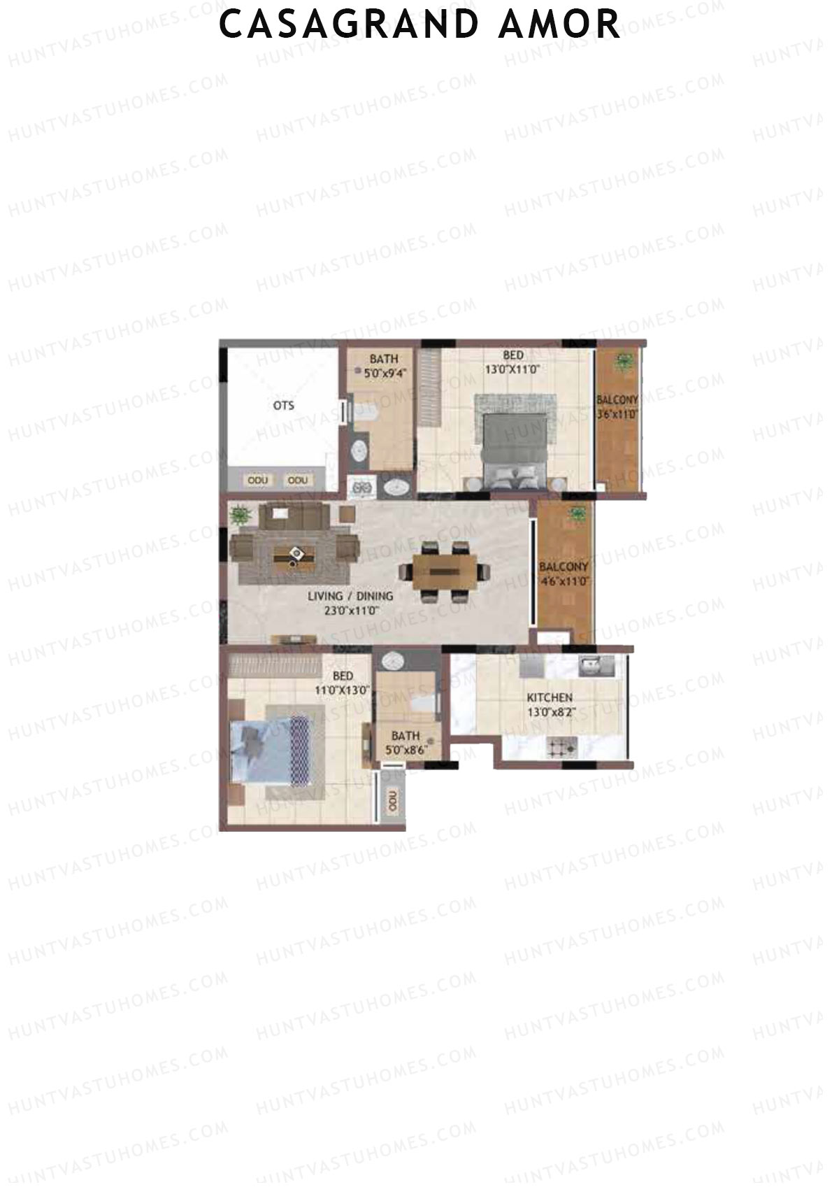 Casagrand Amor Block B Unit 4 Floor Plan