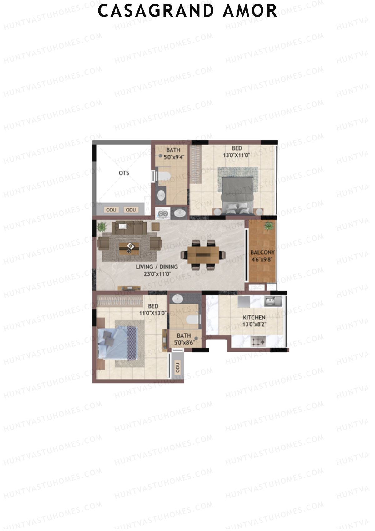 Casagrand Amor Block B Unit 5 Floor Plan