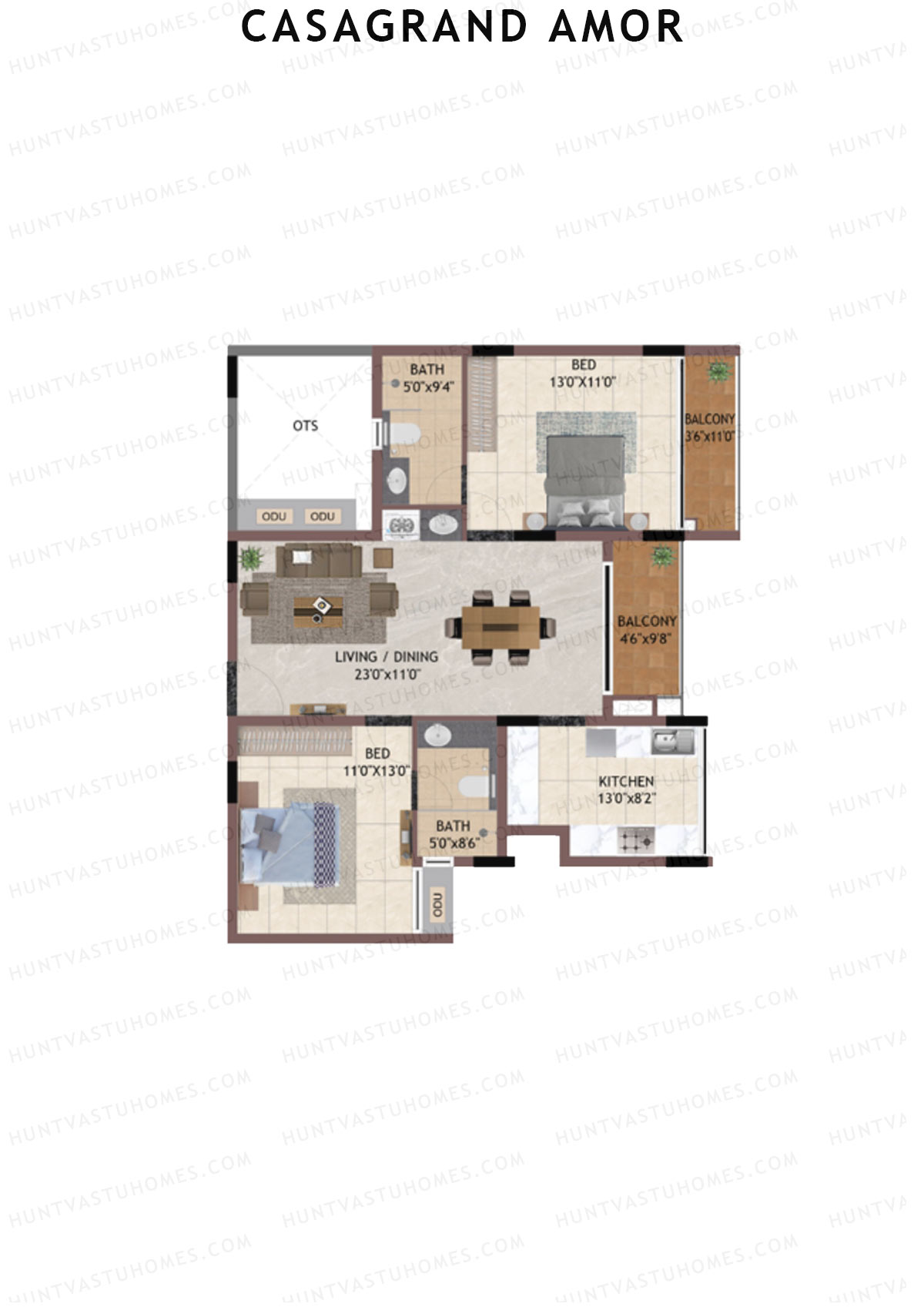 Casagrand Amor Block B Unit 5 Floor Plan