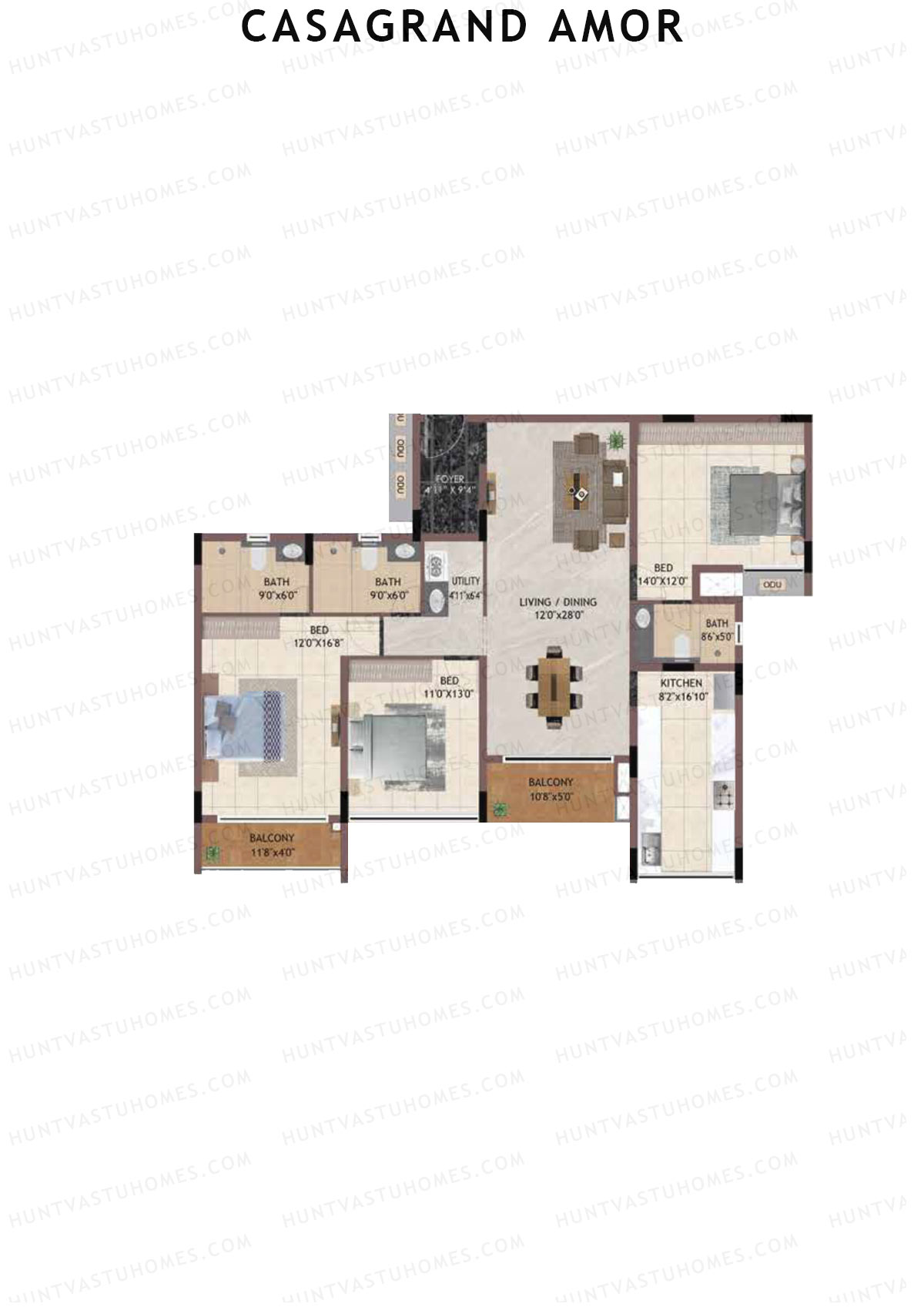 Casagrand Amor Block B Unit 6 Floor Plan