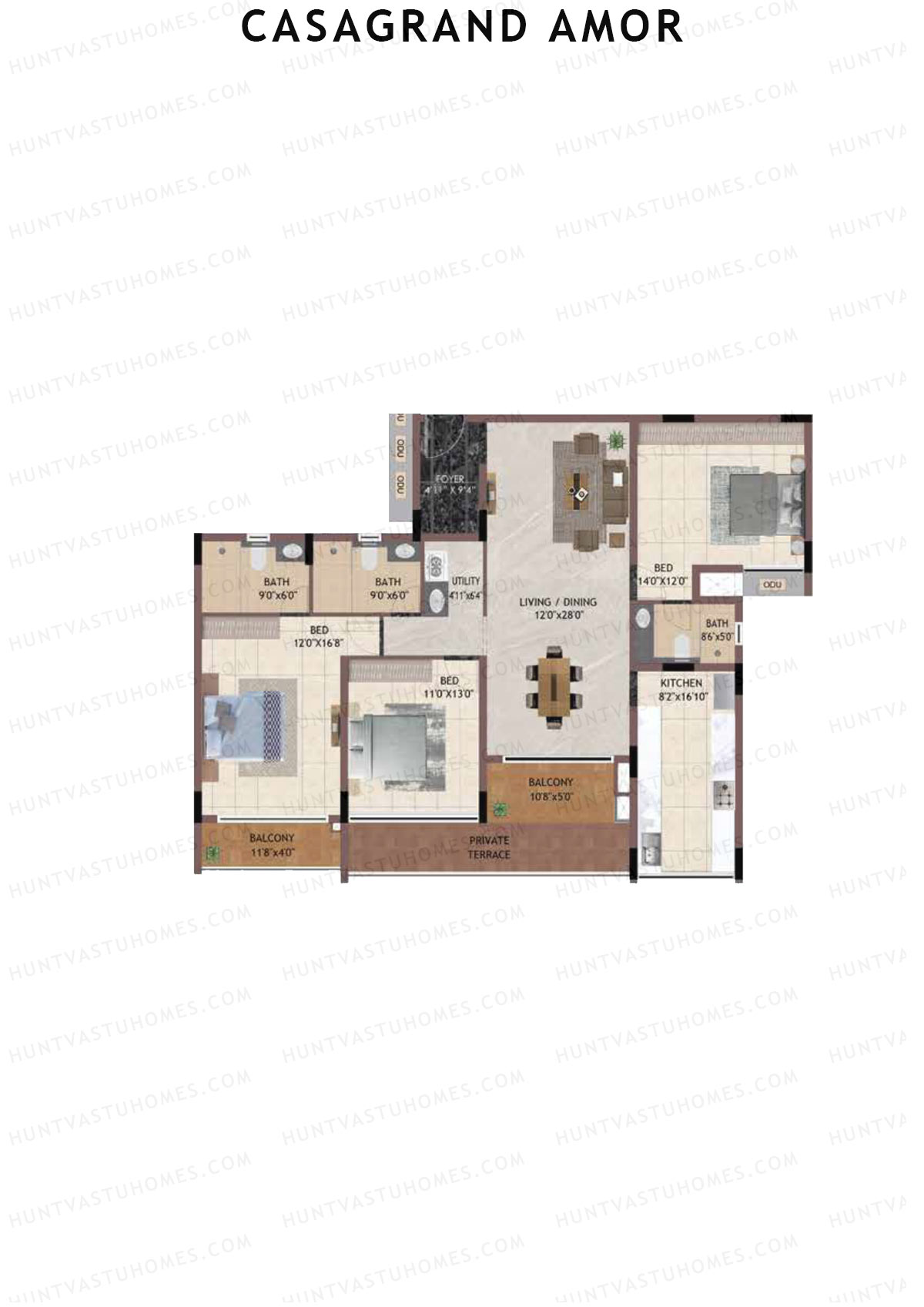 Casagrand Amor Block B Unit 6 Floor Plan