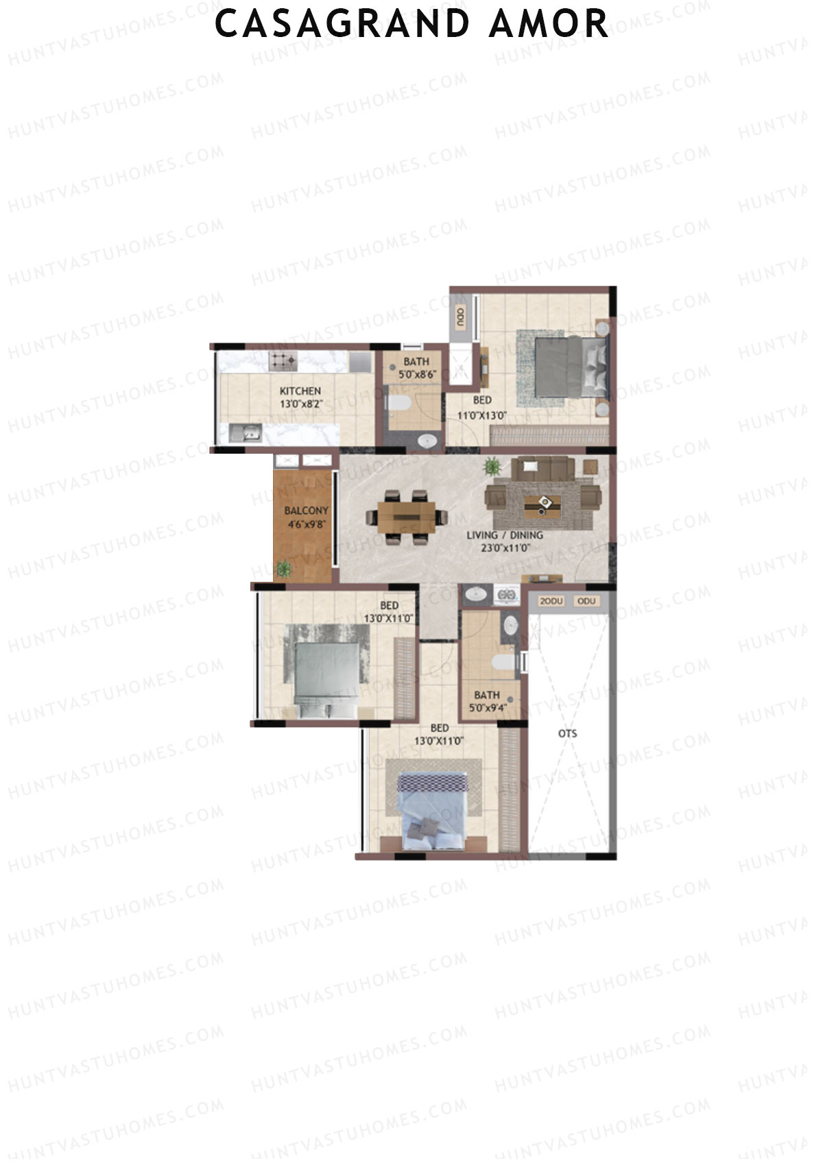 Casagrand Amor Block C Unit 1 Floor Plan