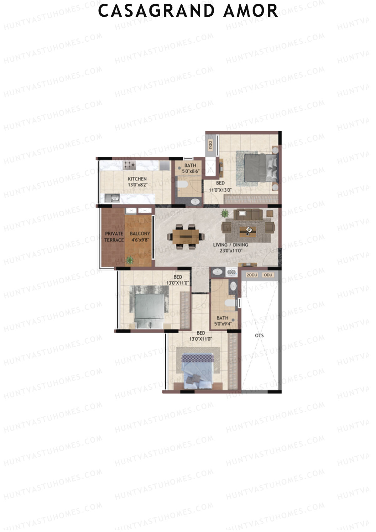 Casagrand Amor Block C Unit 1 Floor Plan