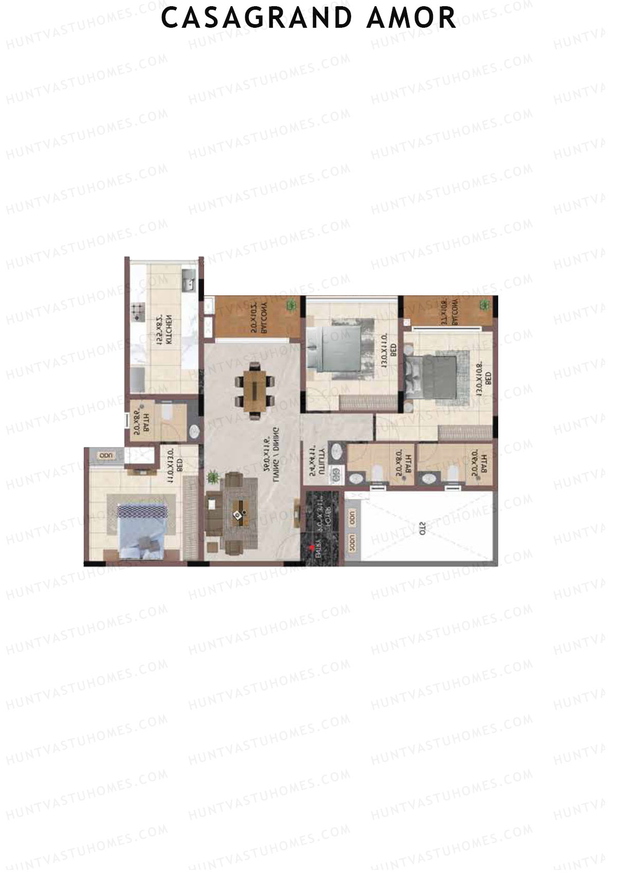Casagrand Amor Block C Unit 7 Floor Plan